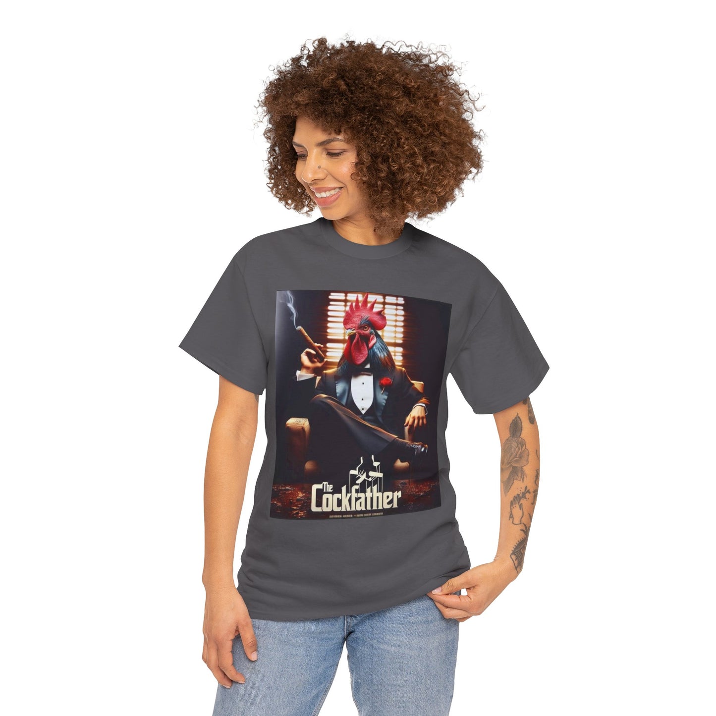 Cockfather Graphic Tee — Funny Rooster Mafia T-Shirt