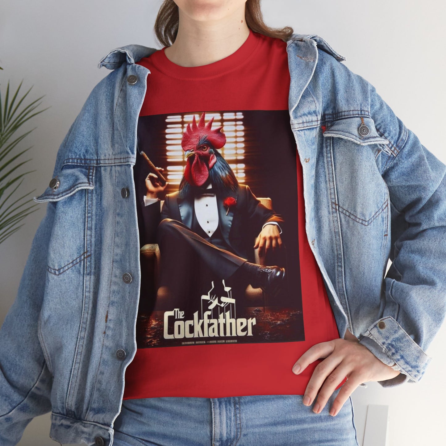 Cockfather Graphic Tee — Funny Rooster Mafia T-Shirt