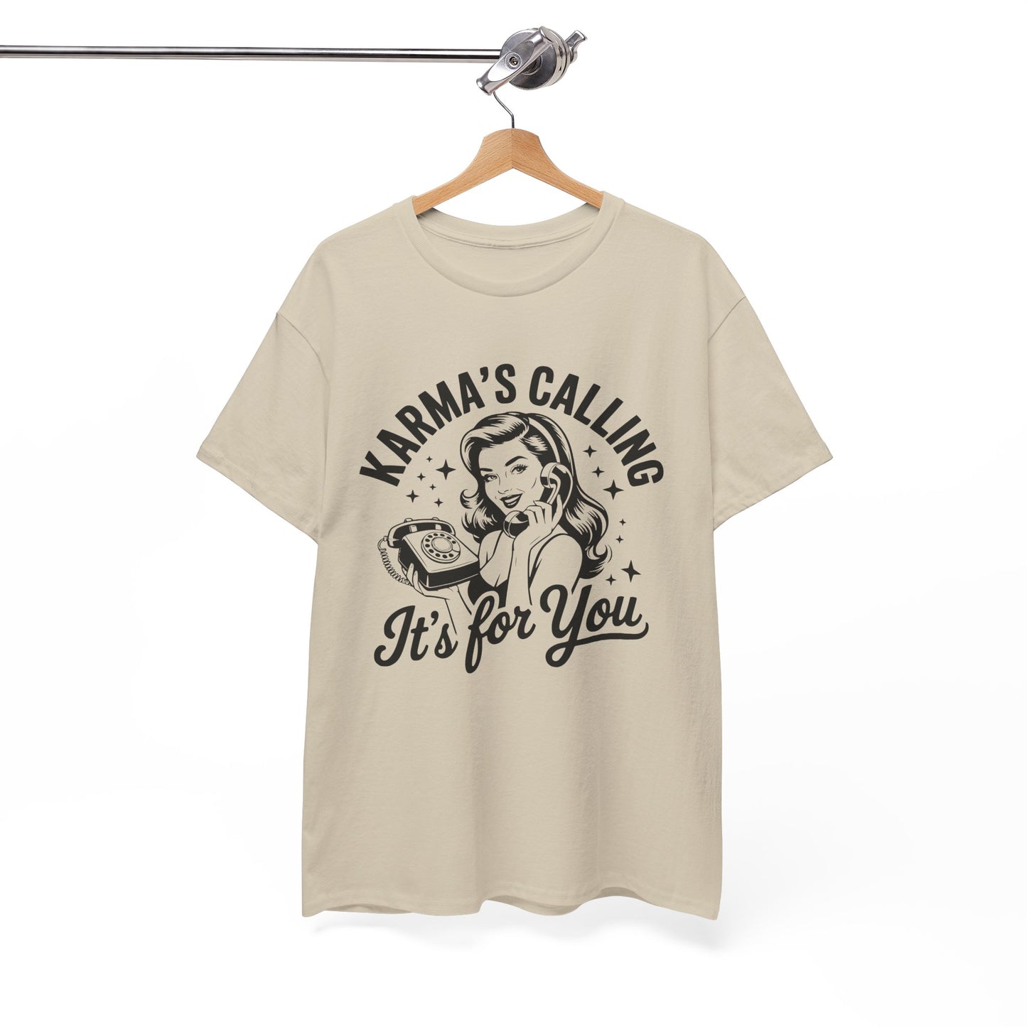 T‑Shirt — “Karma’s Calling, It’s for You” Retro Graphic Tee