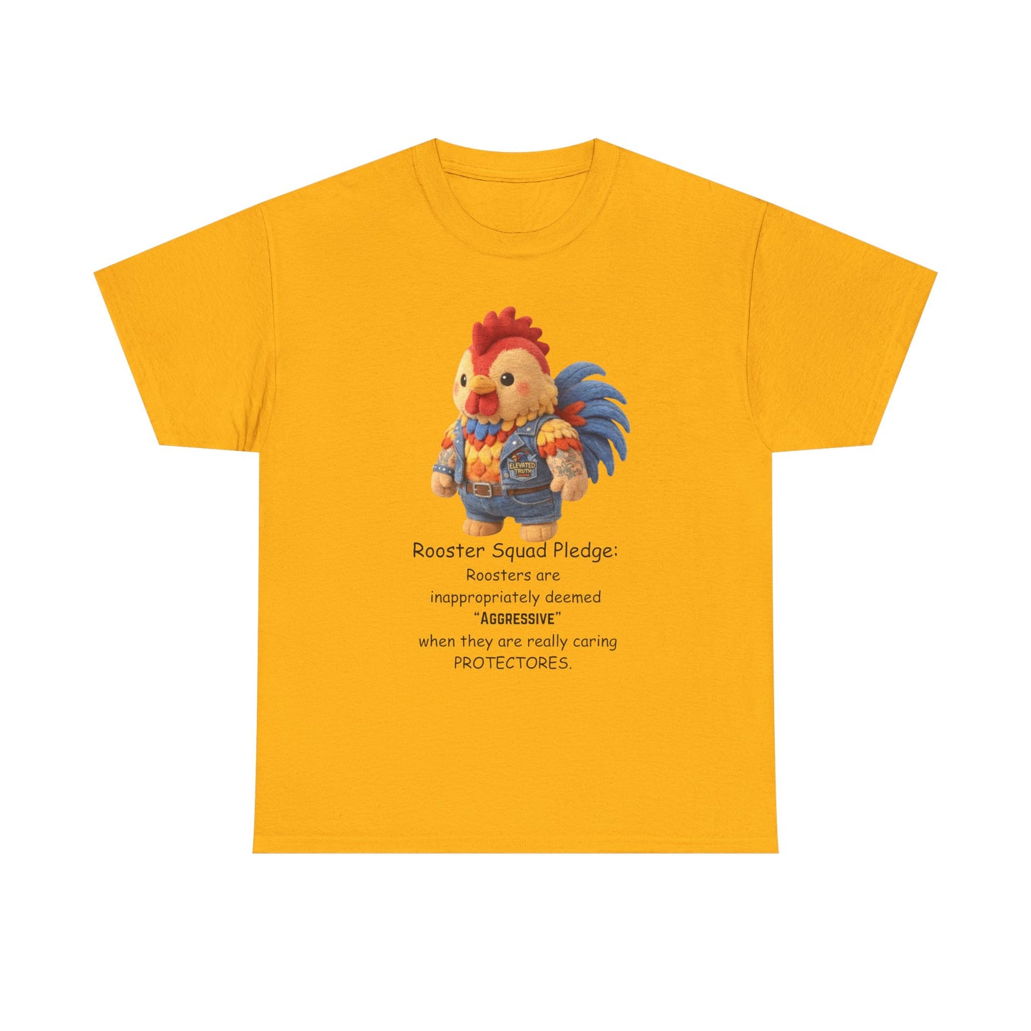 Rooster Squad Pledge T‑Shirt — Cute Protective Rooster Illustration Tee