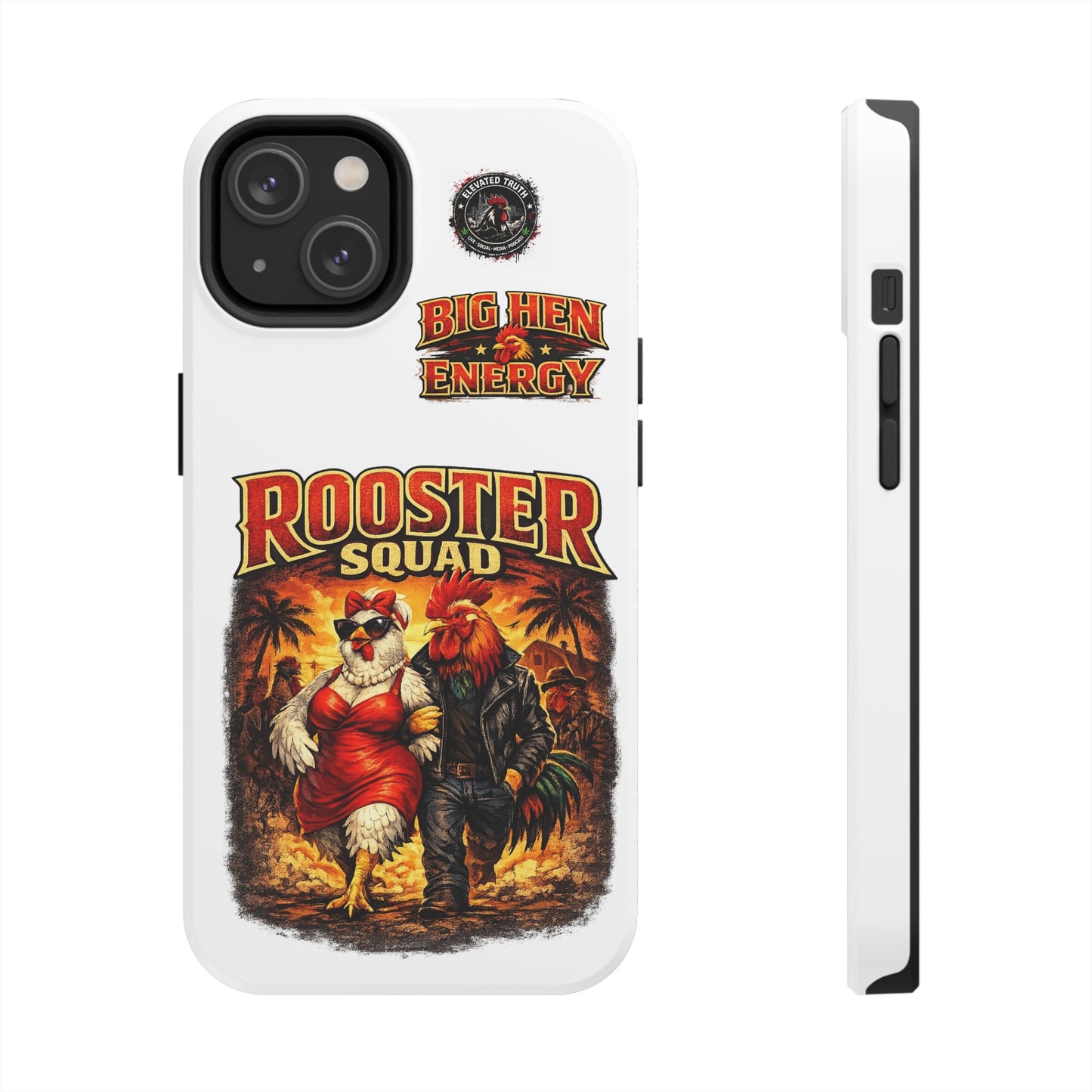 Rooster Squad Tough Phone Case – "Big Hen Energy" Retro Chicken Couple Design