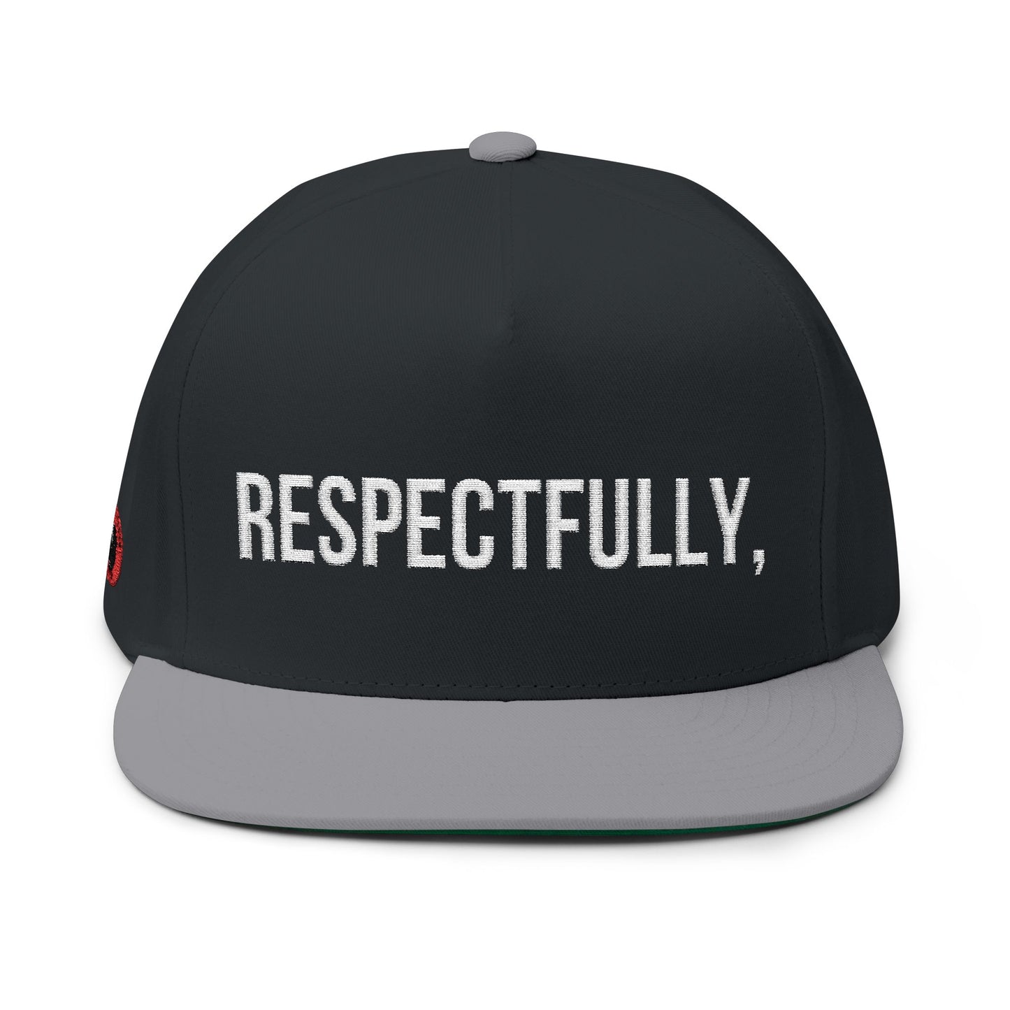 Respectfully Embroidered Flat Bill Cap — Signature Statement Hat