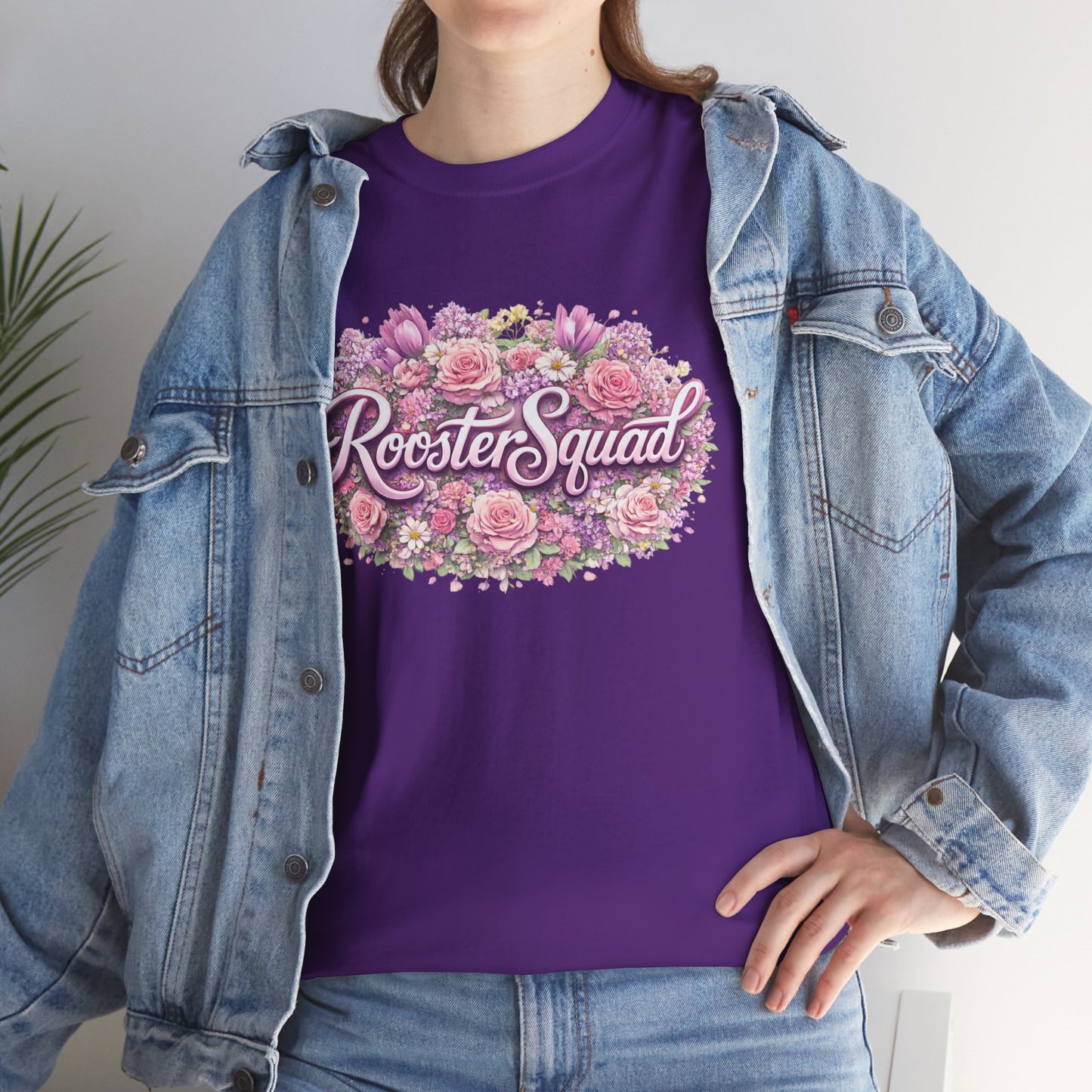 Rooster Squad Floral Tee — Vintage Pink Floral Graphic Shirt