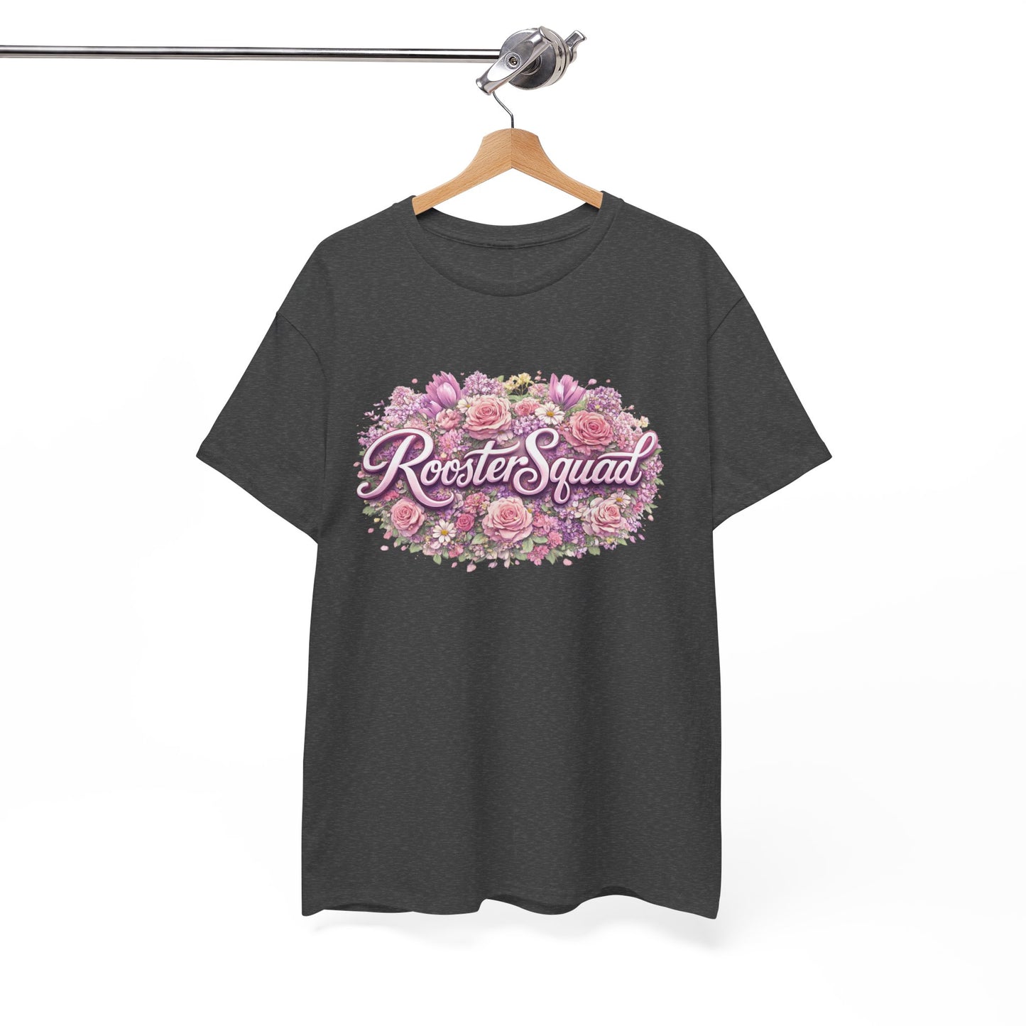 Rooster Squad Floral Tee — Vintage Pink Floral Graphic Shirt