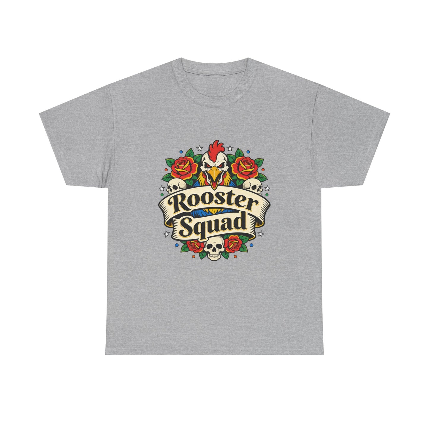 Rooster Squad T-Shirt — Vintage Tattoo Floral Rooster Tee
