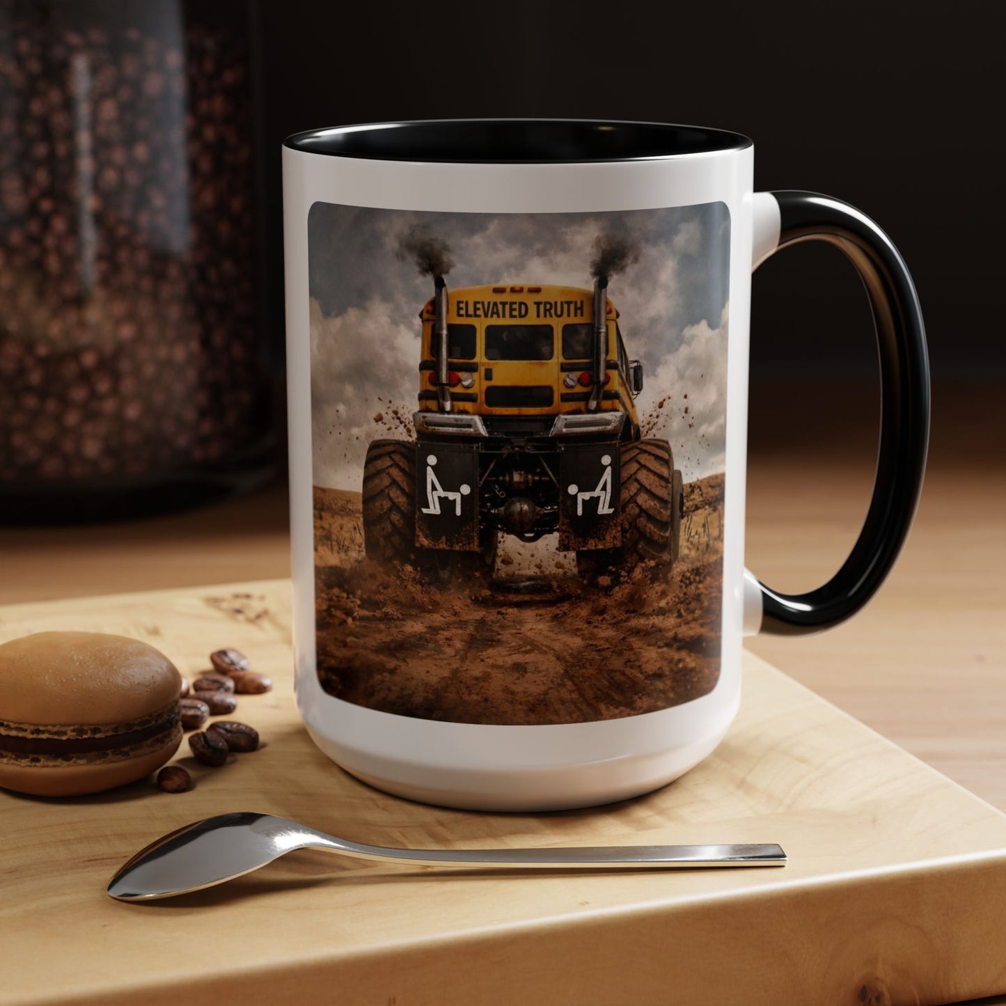 ELEVATED TRUTH MONSTER BUS Coffee Mug — 'Elevated Truth'  SAVING THE STREETS Gift (11/15 oz)