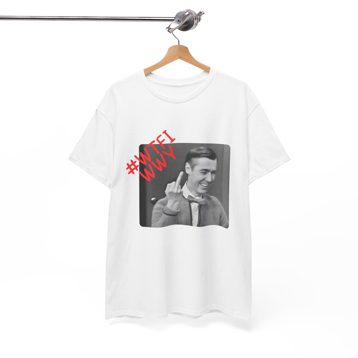 WTFIWWY Vintage Mr. Rodger Flip Tee — Retro Graphic T-Shirt