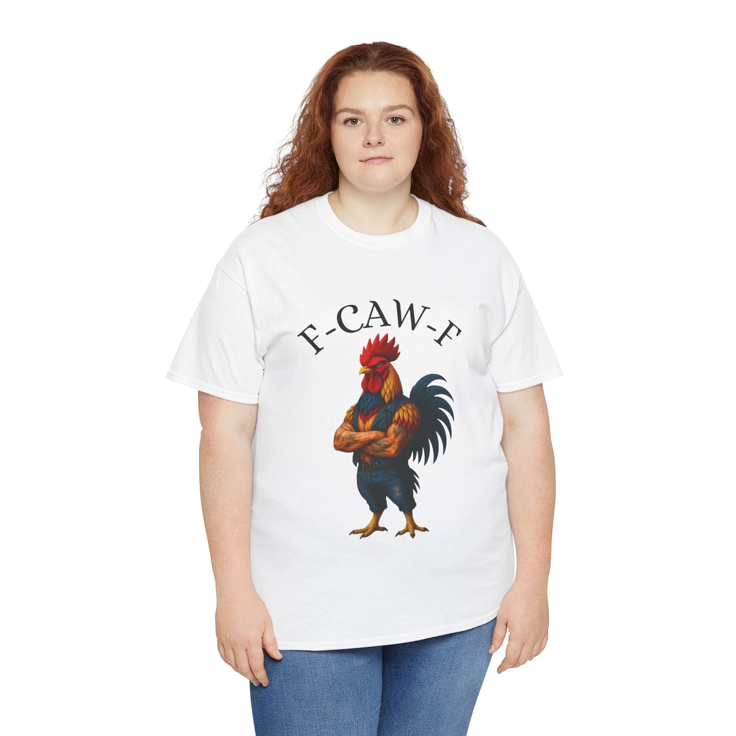 F-CAW-F Rooster Graphic Tee — Funny Rooster Illustration Shirt