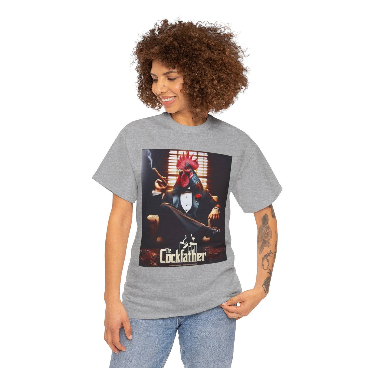 Cockfather Graphic Tee — Funny Rooster Mafia T-Shirt