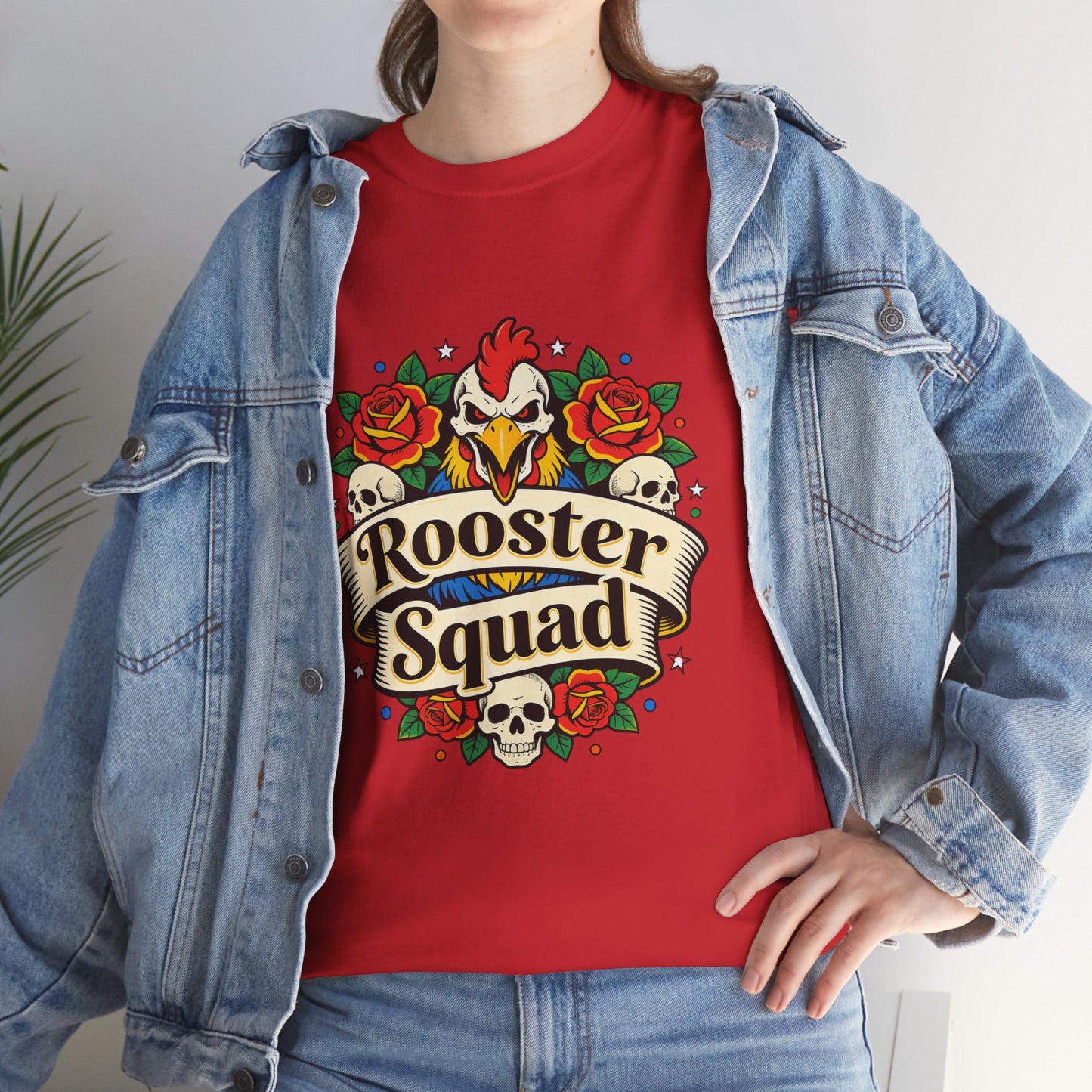 Rooster Squad T-Shirt — Vintage Tattoo Floral Rooster Tee