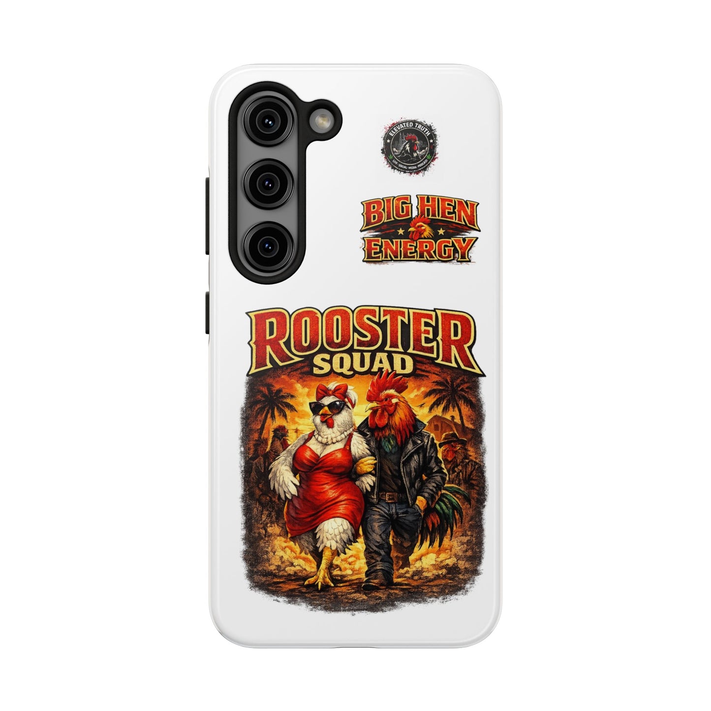 Rooster Squad Tough Phone Case – "Big Hen Energy" Retro Chicken Couple Design