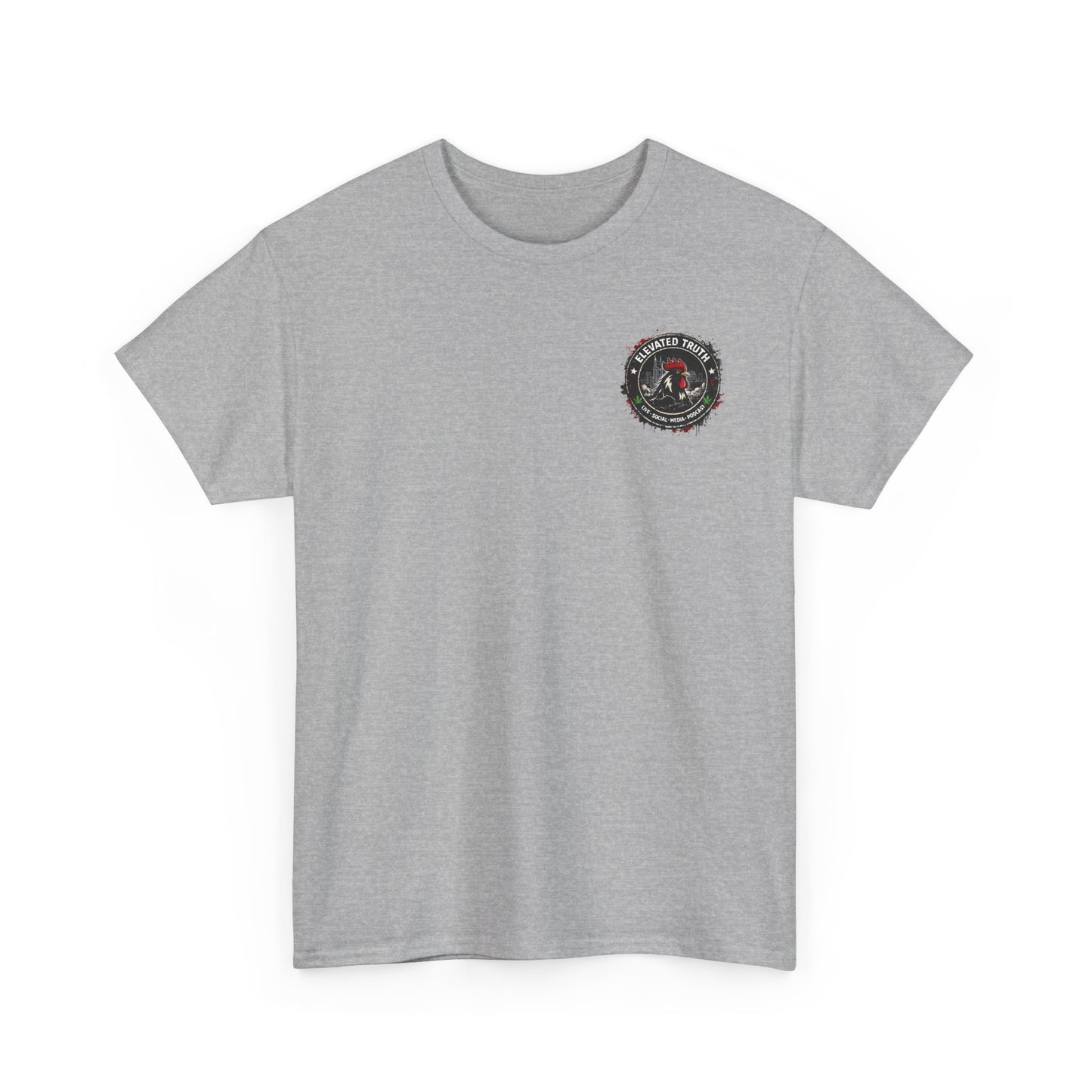 Rooster Squad Graphic Tee — Vintage Firefighter-Style Back Print
