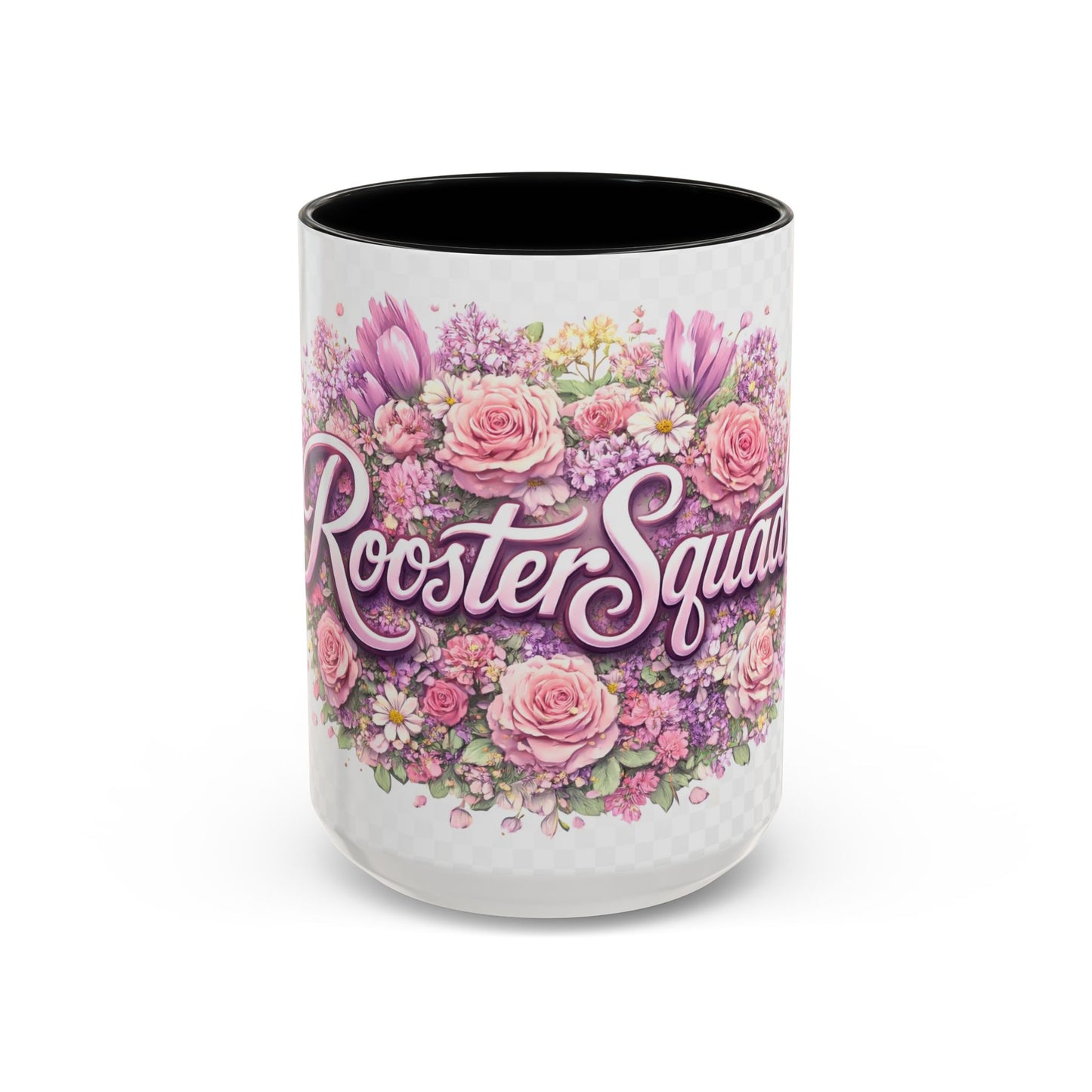 Rooster Squad Floral Accent Coffee Mug — Pink Rose Garden 11/15oz