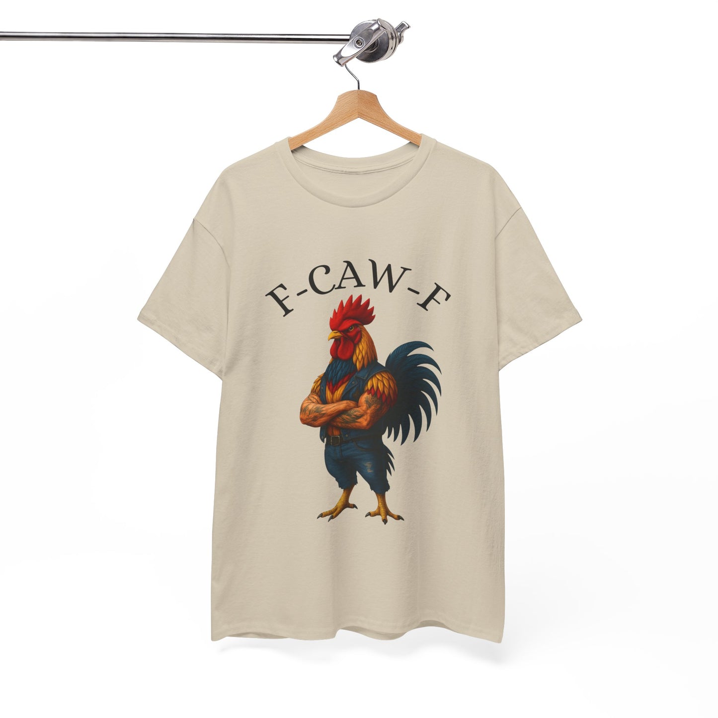 F-CAW-F Rooster Graphic Tee — Funny Rooster Illustration Shirt