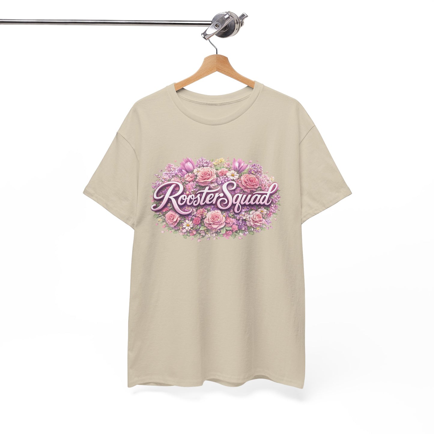Rooster Squad Floral Tee — Vintage Pink Floral Graphic Shirt