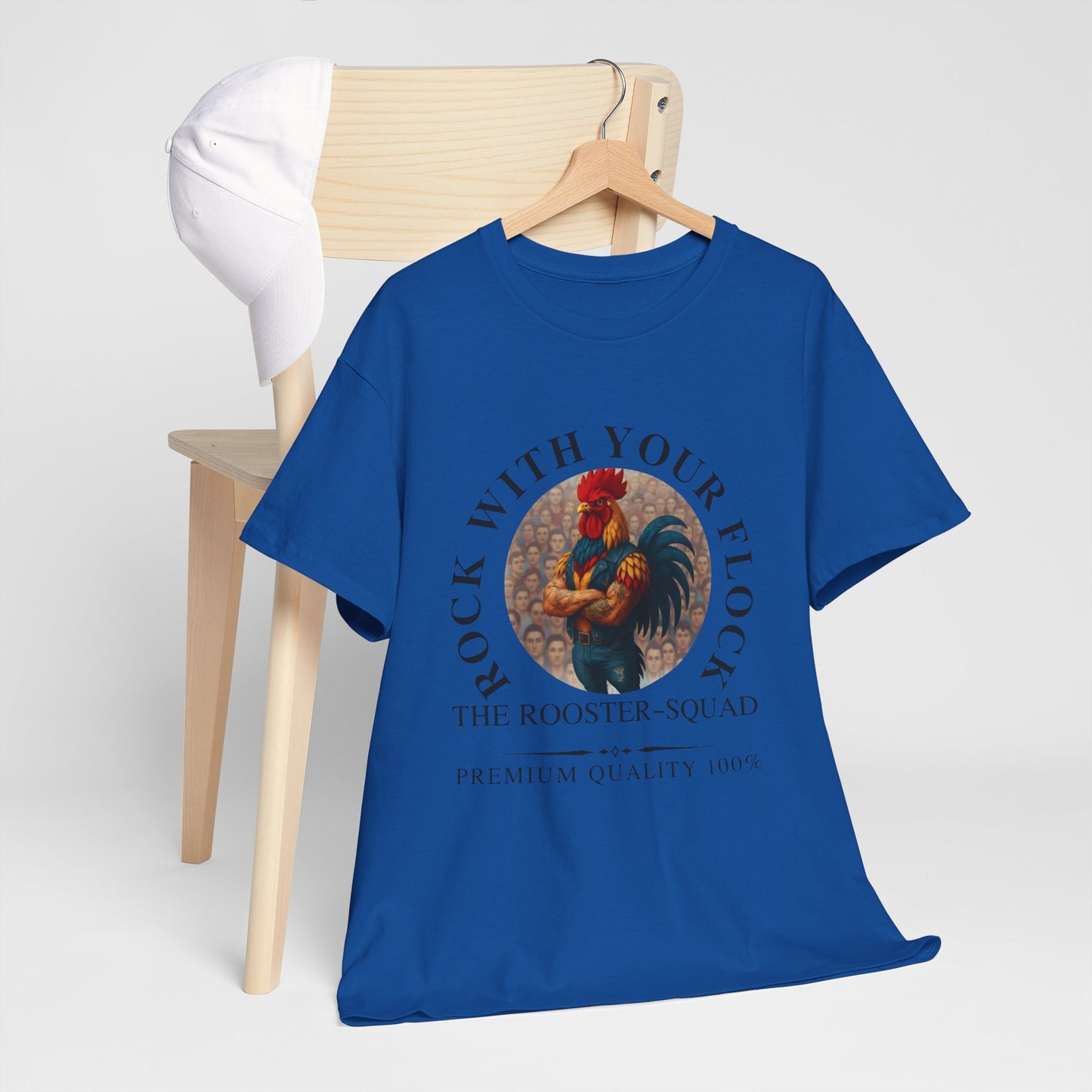 Rooster Squad Tee — "Rock With Your Flock" Vintage Rooster Graphic T-Shirt
