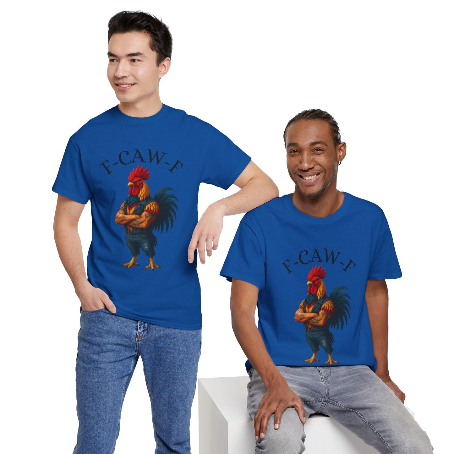 F-CAW-F Rooster Graphic Tee — Funny Rooster Illustration Shirt