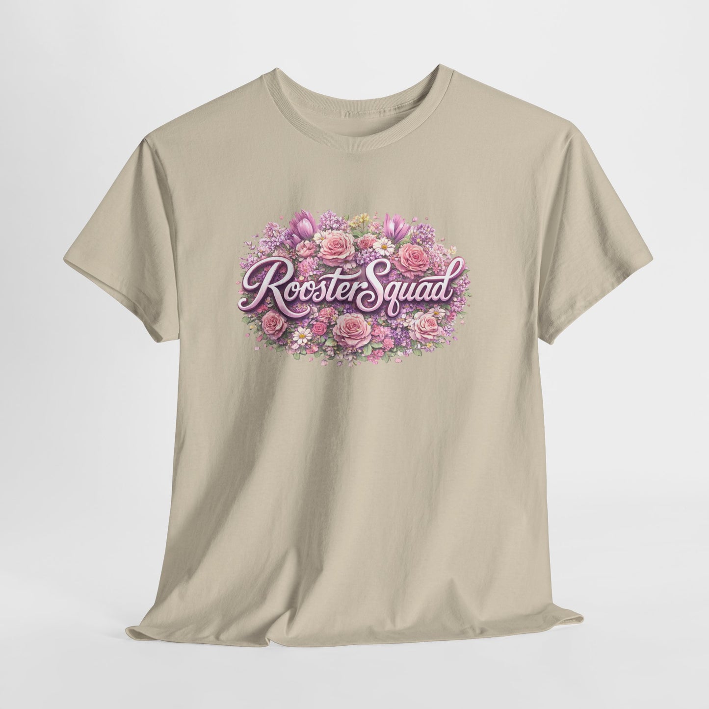 Rooster Squad Floral Tee — Vintage Pink Floral Graphic Shirt
