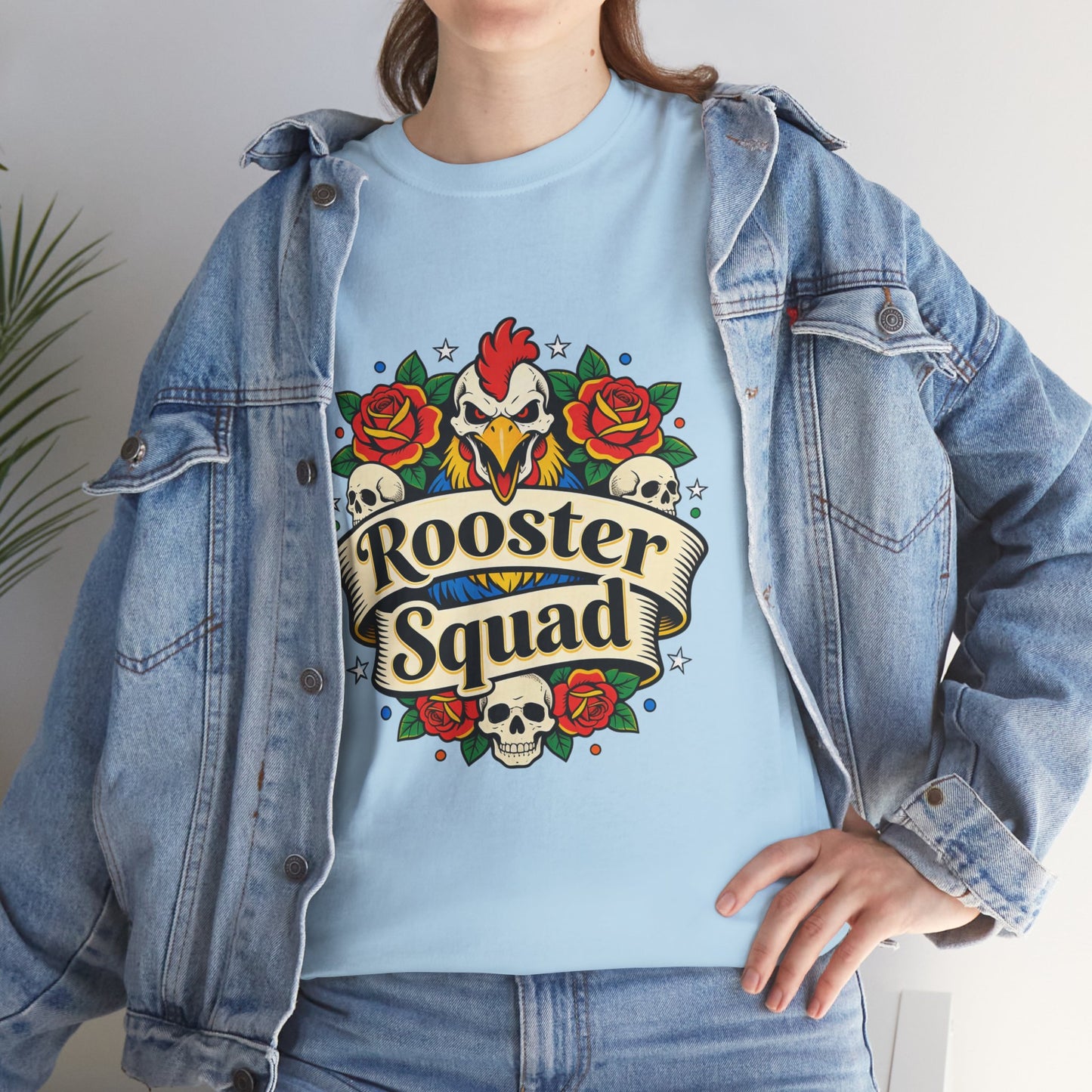 Rooster Squad T-Shirt — Vintage Tattoo Floral Rooster Tee