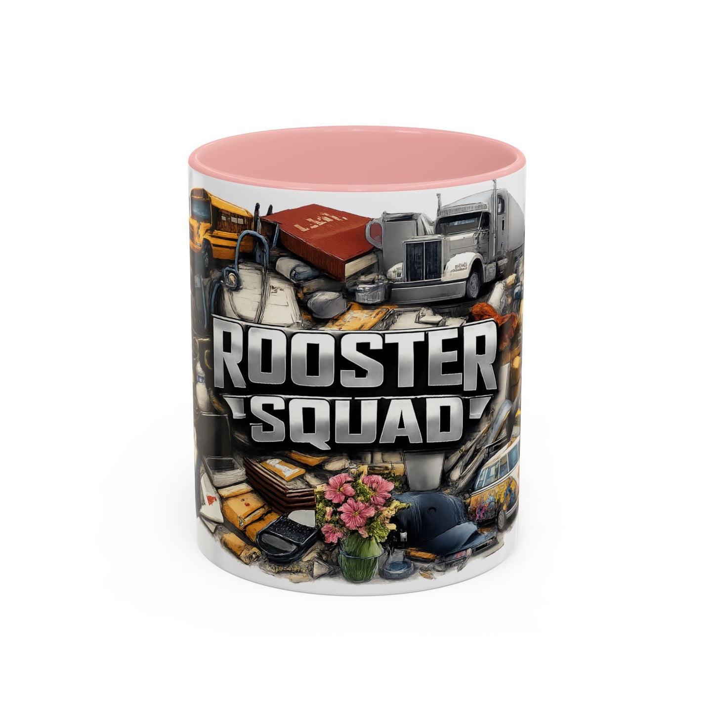 Rooster Squad Accent Coffee Mug — 'Rooster Squad, Loud and Proud' Bright Ceramic Mug