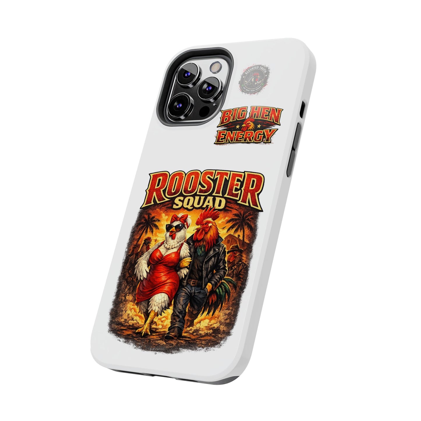 Rooster Squad Tough Phone Case – "Big Hen Energy" Retro Chicken Couple Design