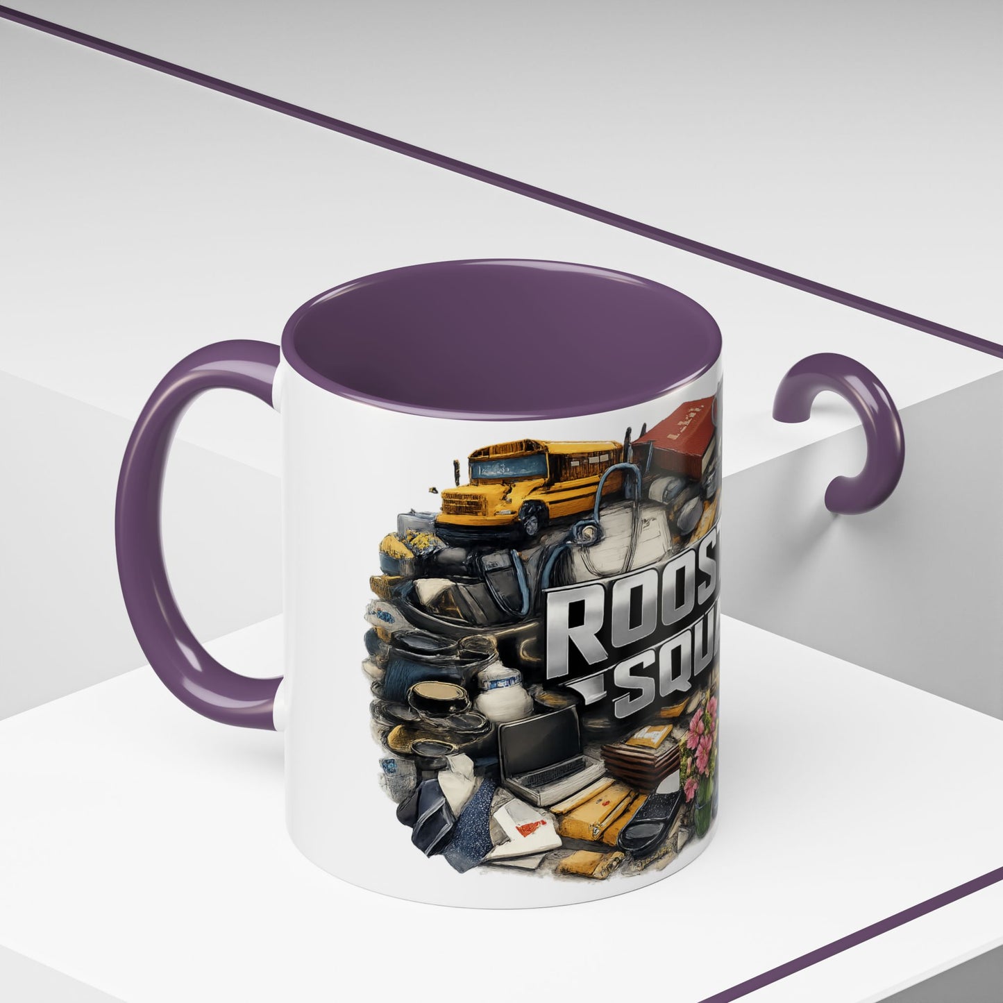 Rooster Squad Accent Coffee Mug — 'Rooster Squad, Loud and Proud' Bright Ceramic Mug