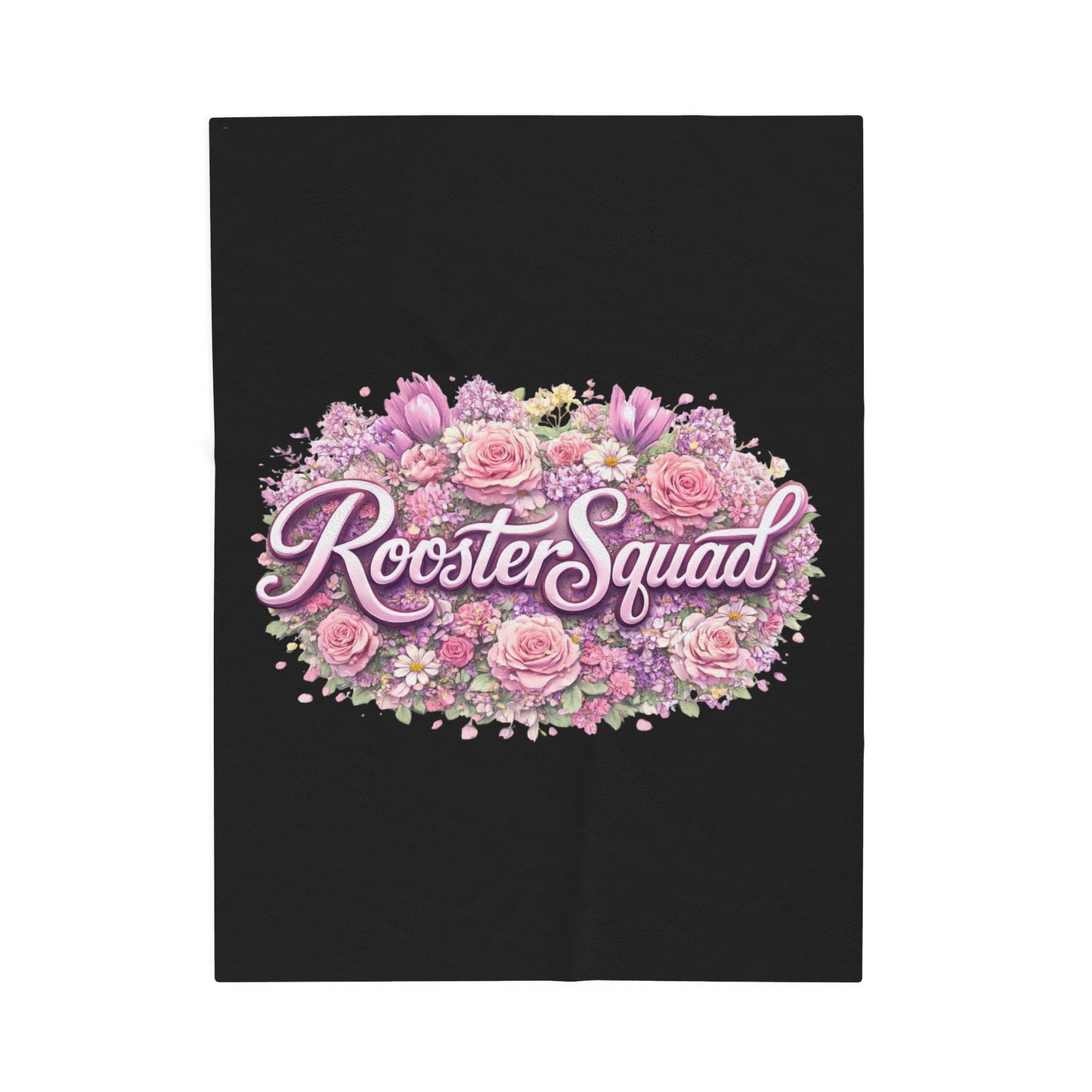 Rooster Squad Floral Velveteen Plush Blanket