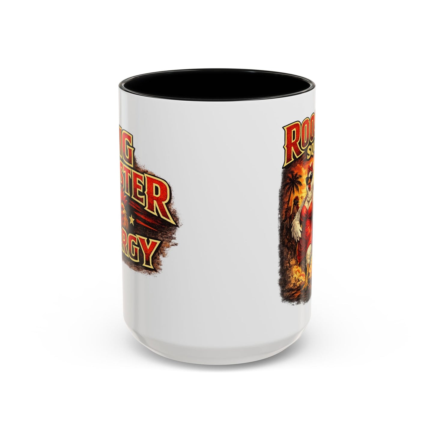 BIG ROOSTER ENERGY: Rooster Squad Coffee Mug – Retro Tropical Rooster Couple Accent Mug (11/15oz)