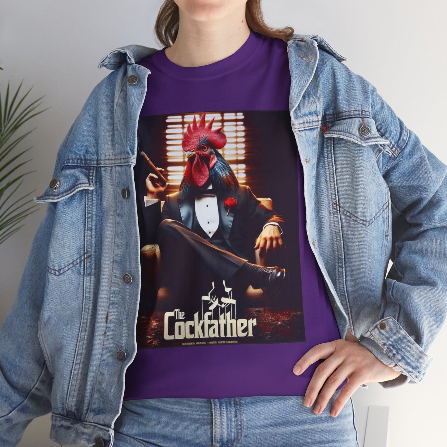 Cockfather Graphic Tee — Funny Rooster Mafia T-Shirt