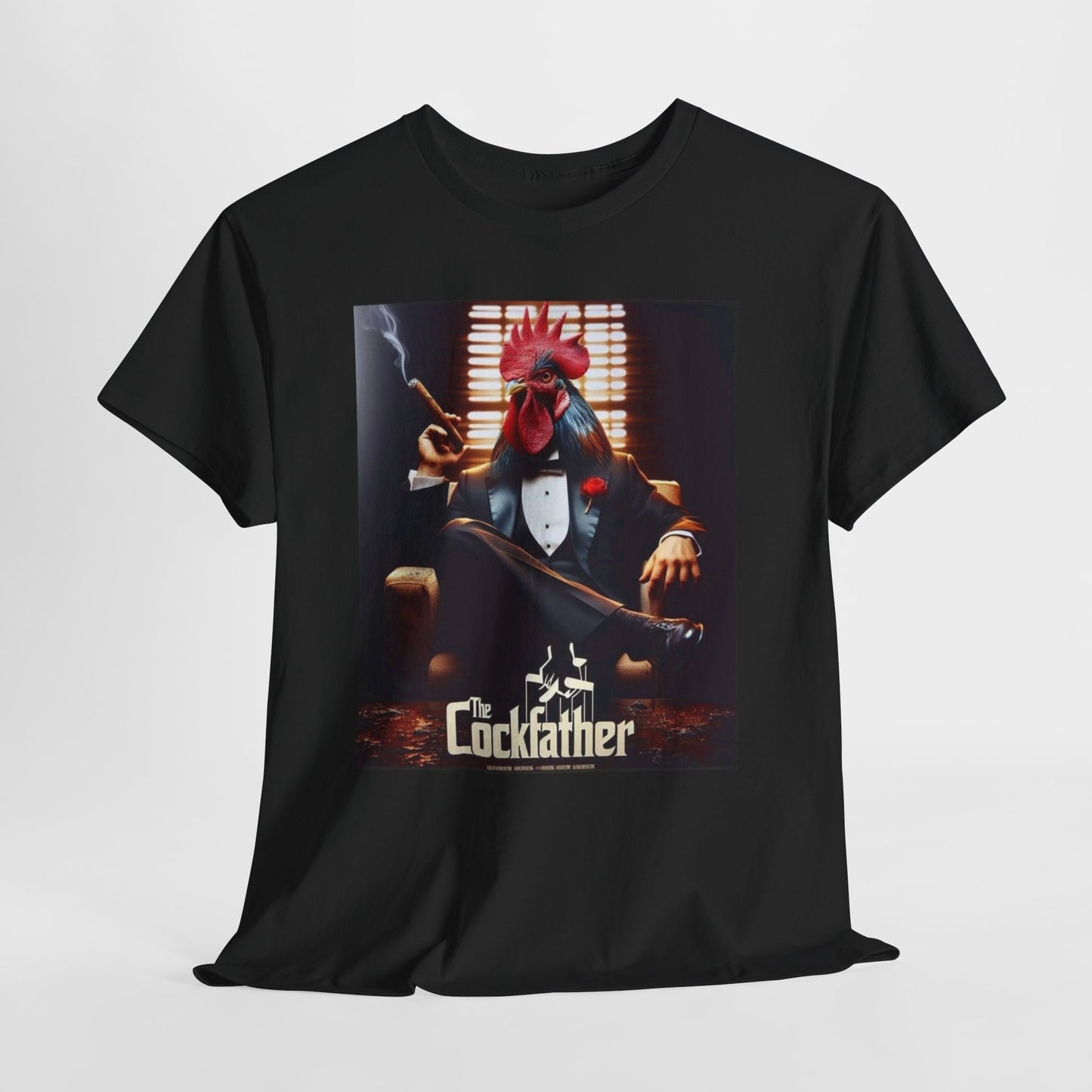Cockfather Graphic Tee — Funny Rooster Mafia T-Shirt