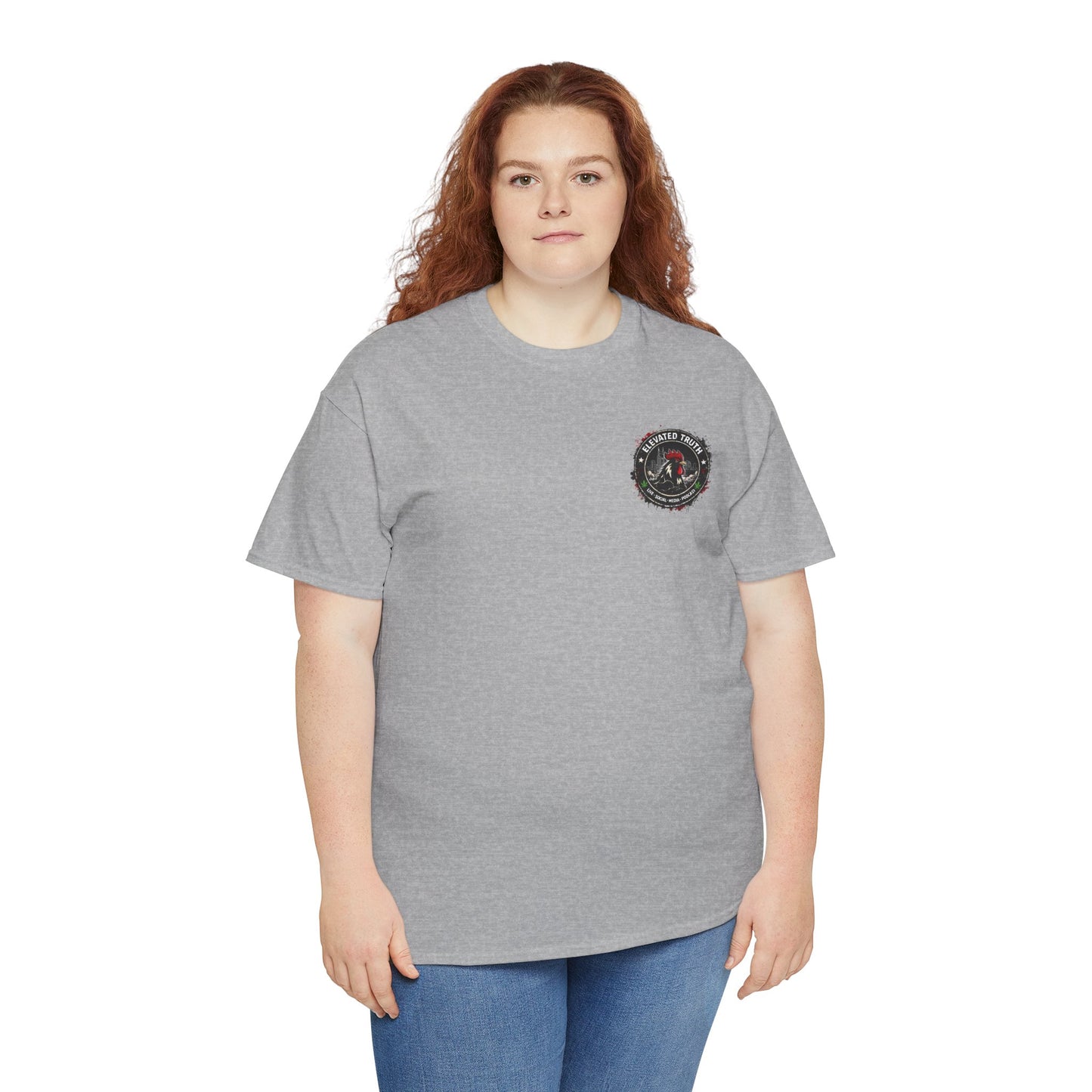 Rooster Squad Graphic Tee — Vintage Firefighter-Style Back Print