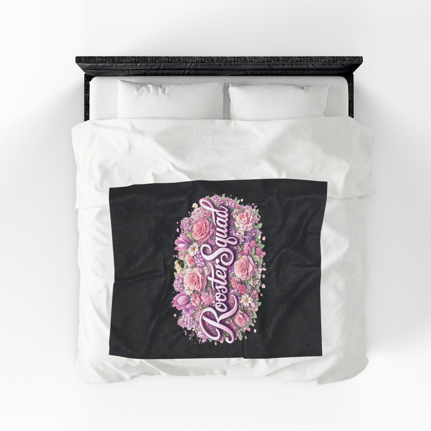 Rooster Squad Floral Velveteen Plush Blanket