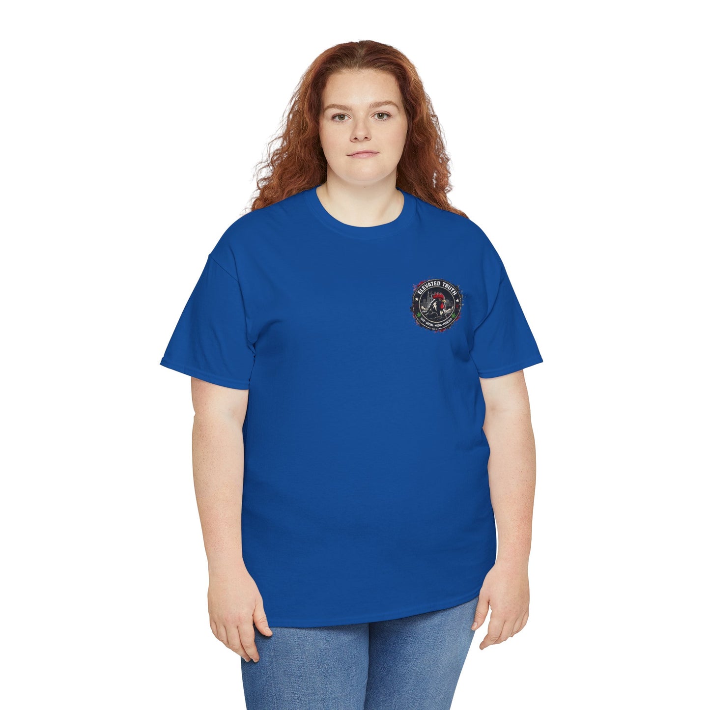 Rooster Squad Graphic Tee — Vintage Firefighter-Style Back Print
