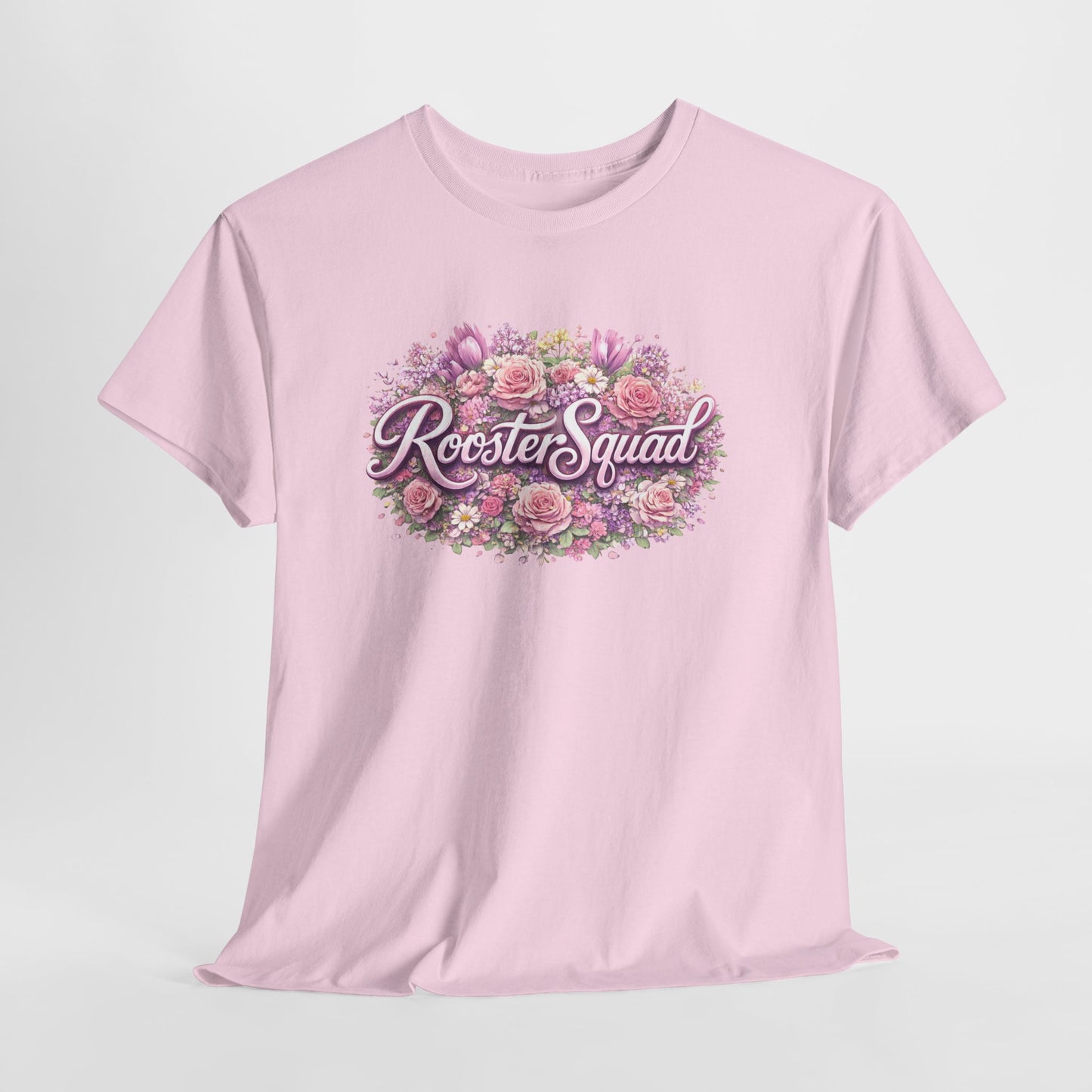 Rooster Squad Floral Tee — Vintage Pink Floral Graphic Shirt