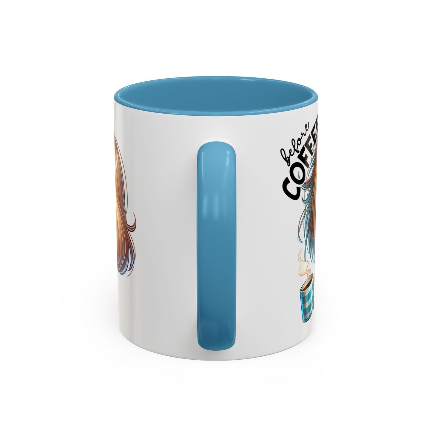 Accent Coffee Mug — Cute Blonde 'Fully Caffeinated' Coffee Lover Gift (11/15 oz)