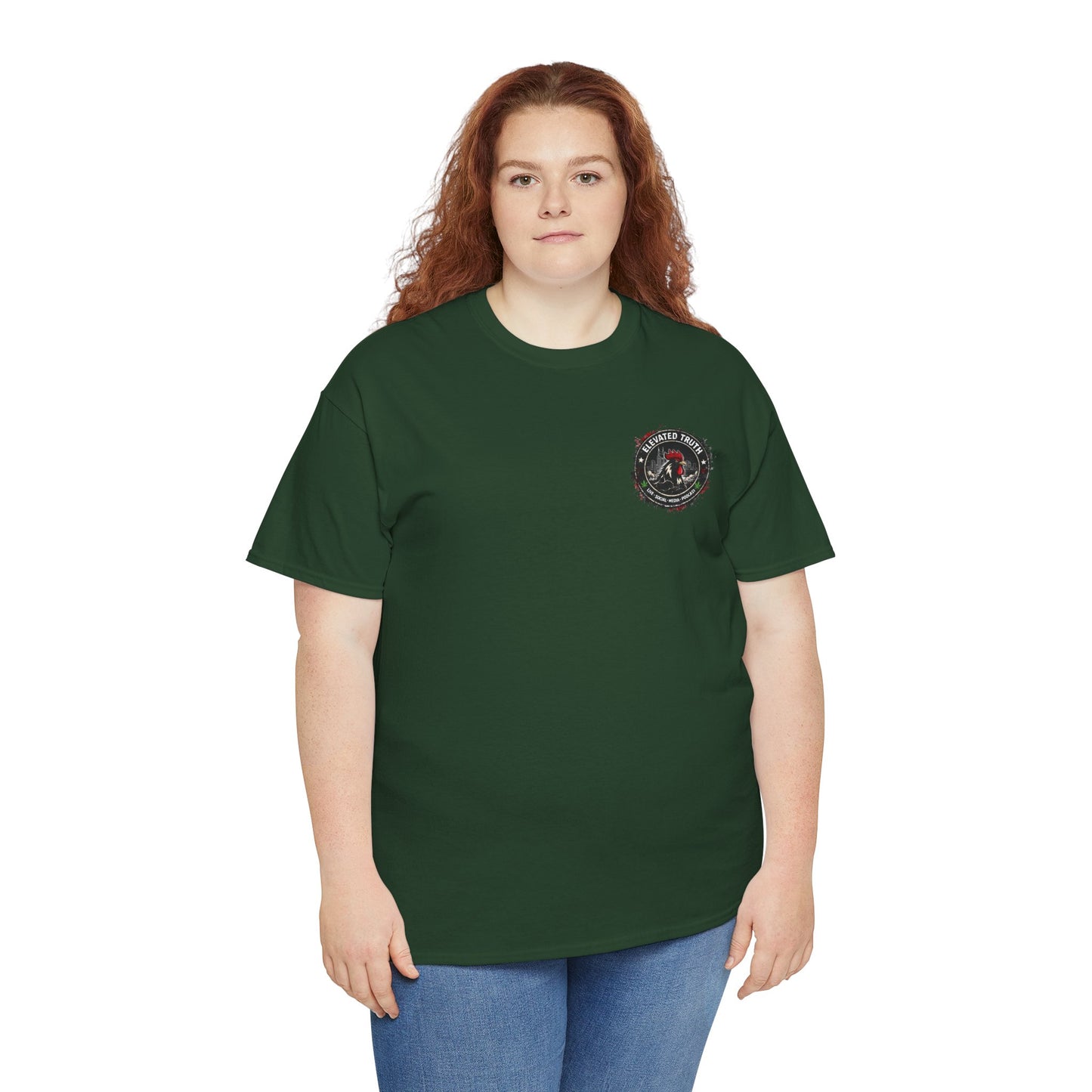 Rooster Squad Graphic Tee — Vintage Firefighter-Style Back Print