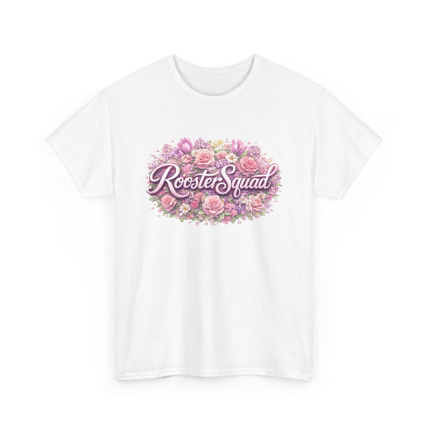 Rooster Squad Floral Tee — Vintage Pink Floral Graphic Shirt