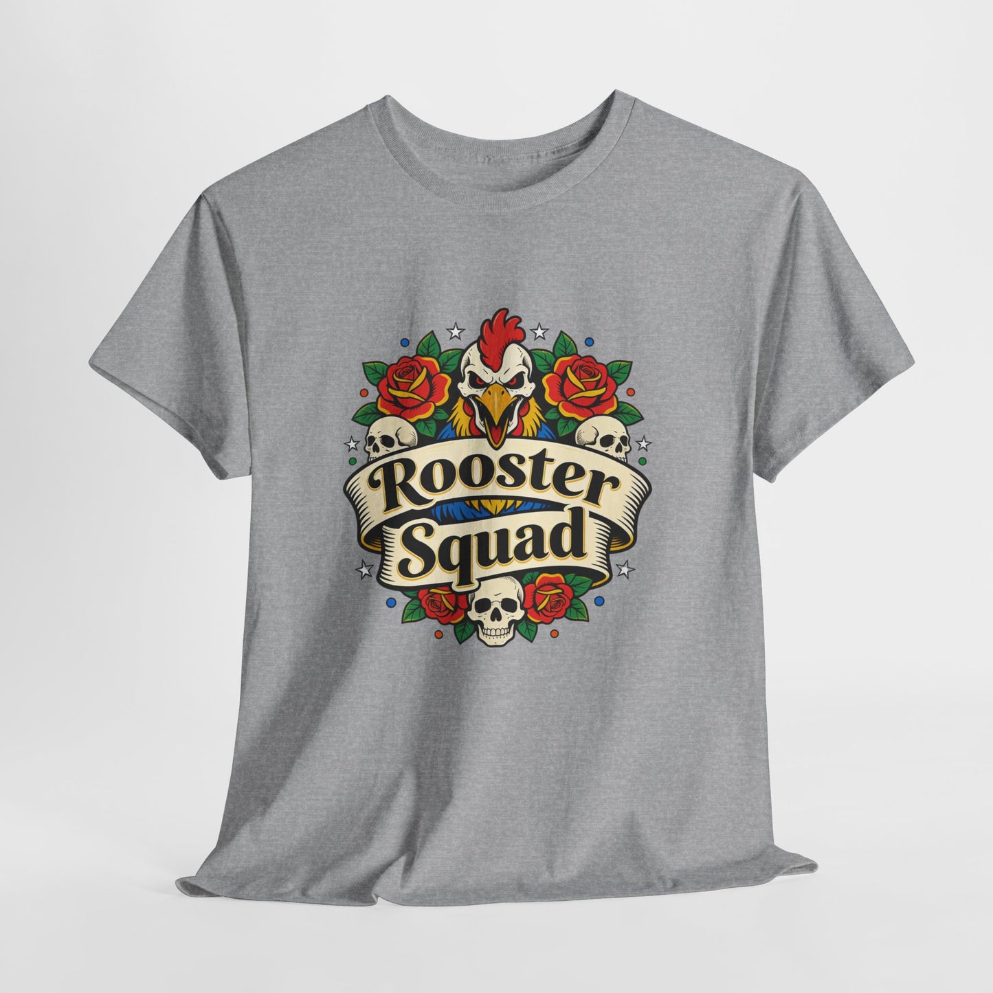 Rooster Squad T-Shirt — Vintage Tattoo Floral Rooster Tee