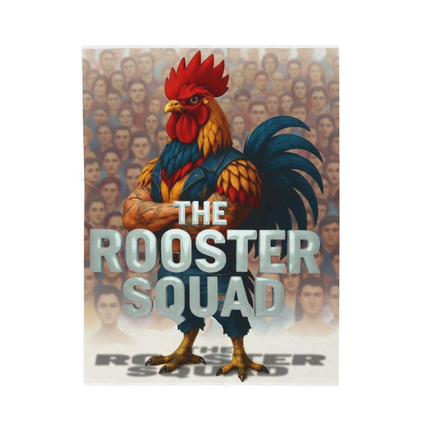 The Rooster Squad- We are Better Together- ALL VOICES  Velveteen Plush Blanket — Cozy Novelty Rooster Throw