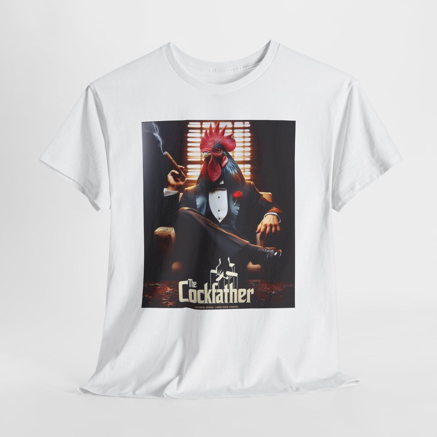 Cockfather Graphic Tee — Funny Rooster Mafia T-Shirt