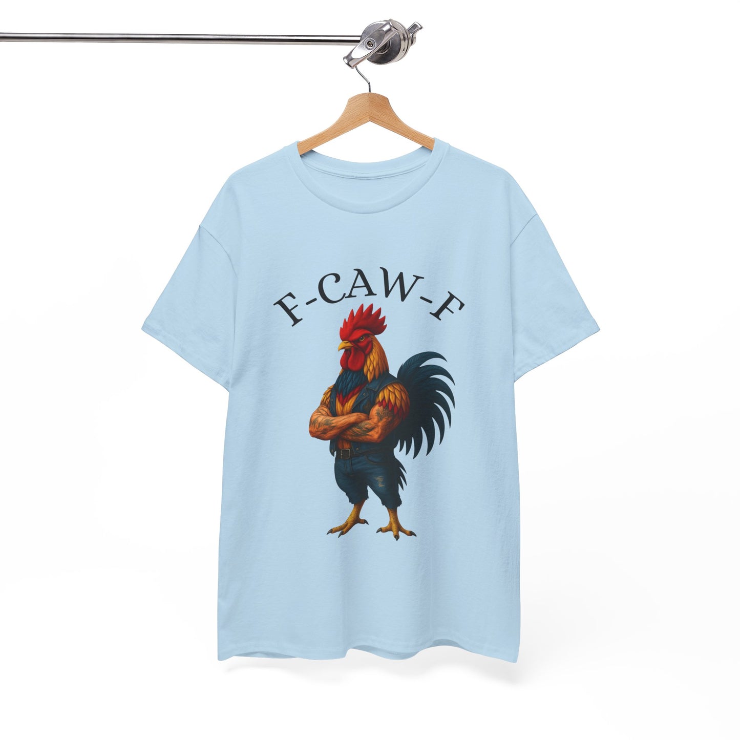F-CAW-F Rooster Graphic Tee — Funny Rooster Illustration Shirt