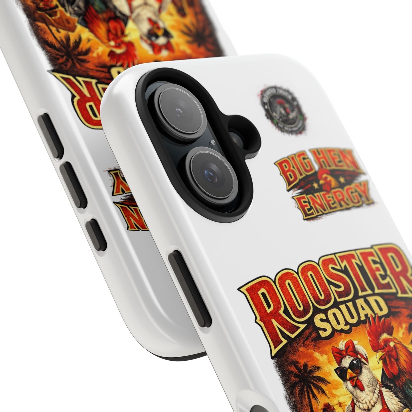 Rooster Squad Tough Phone Case – "Big Hen Energy" Retro Chicken Couple Design