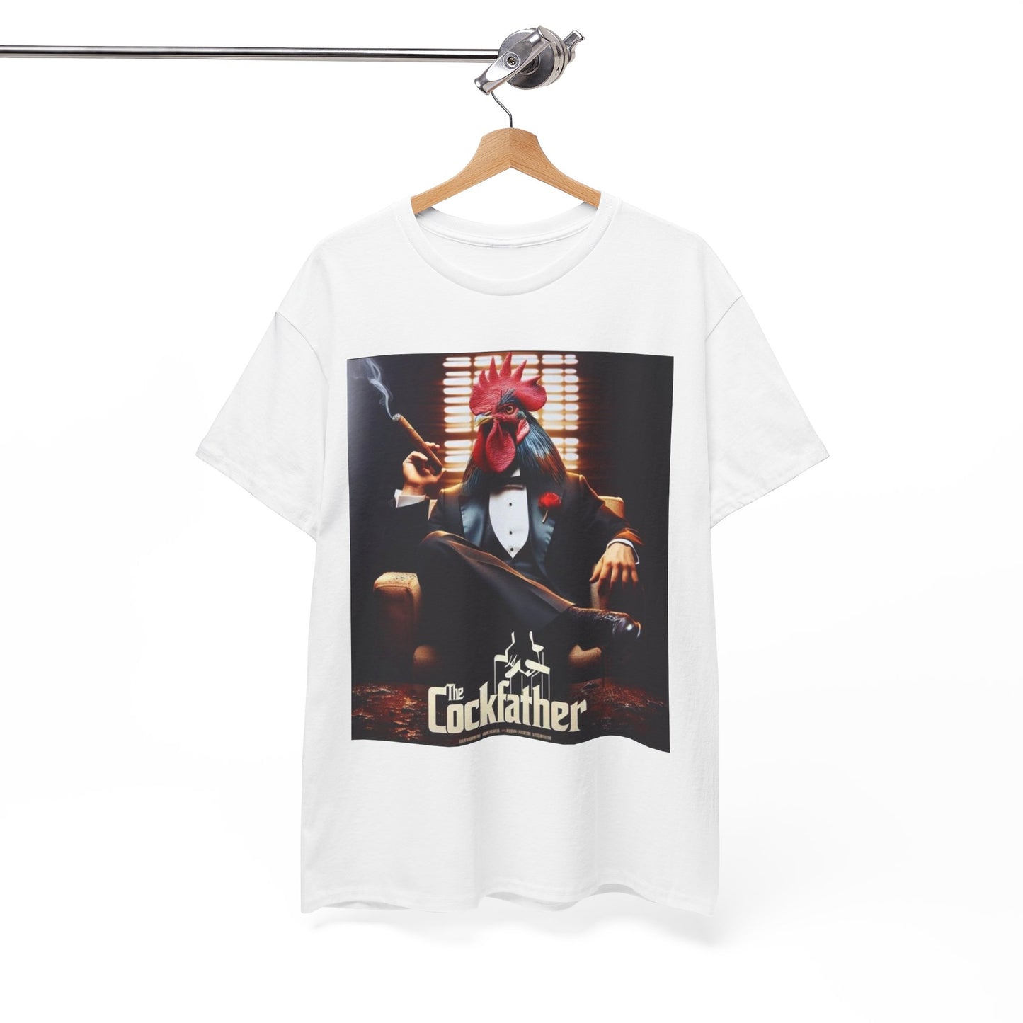 Cockfather Graphic Tee — Funny Rooster Mafia T-Shirt