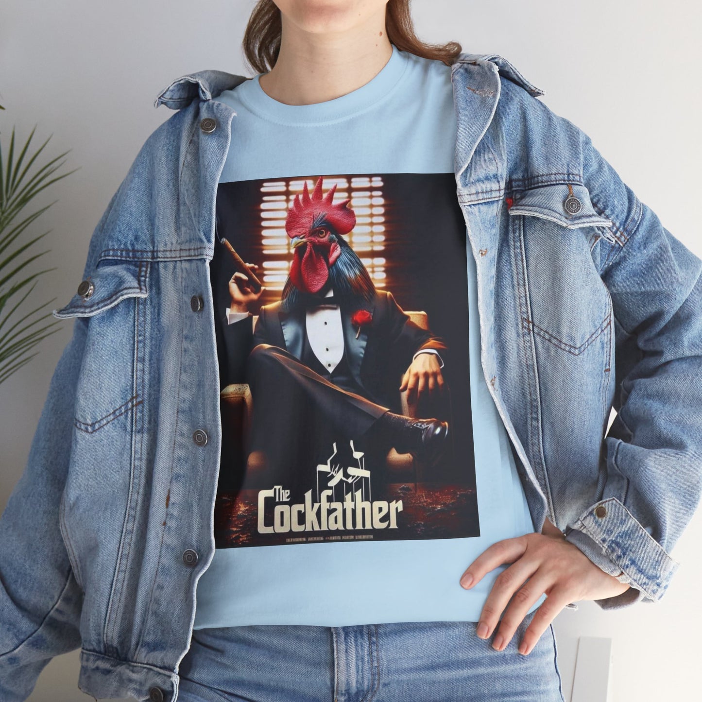 Cockfather Graphic Tee — Funny Rooster Mafia T-Shirt