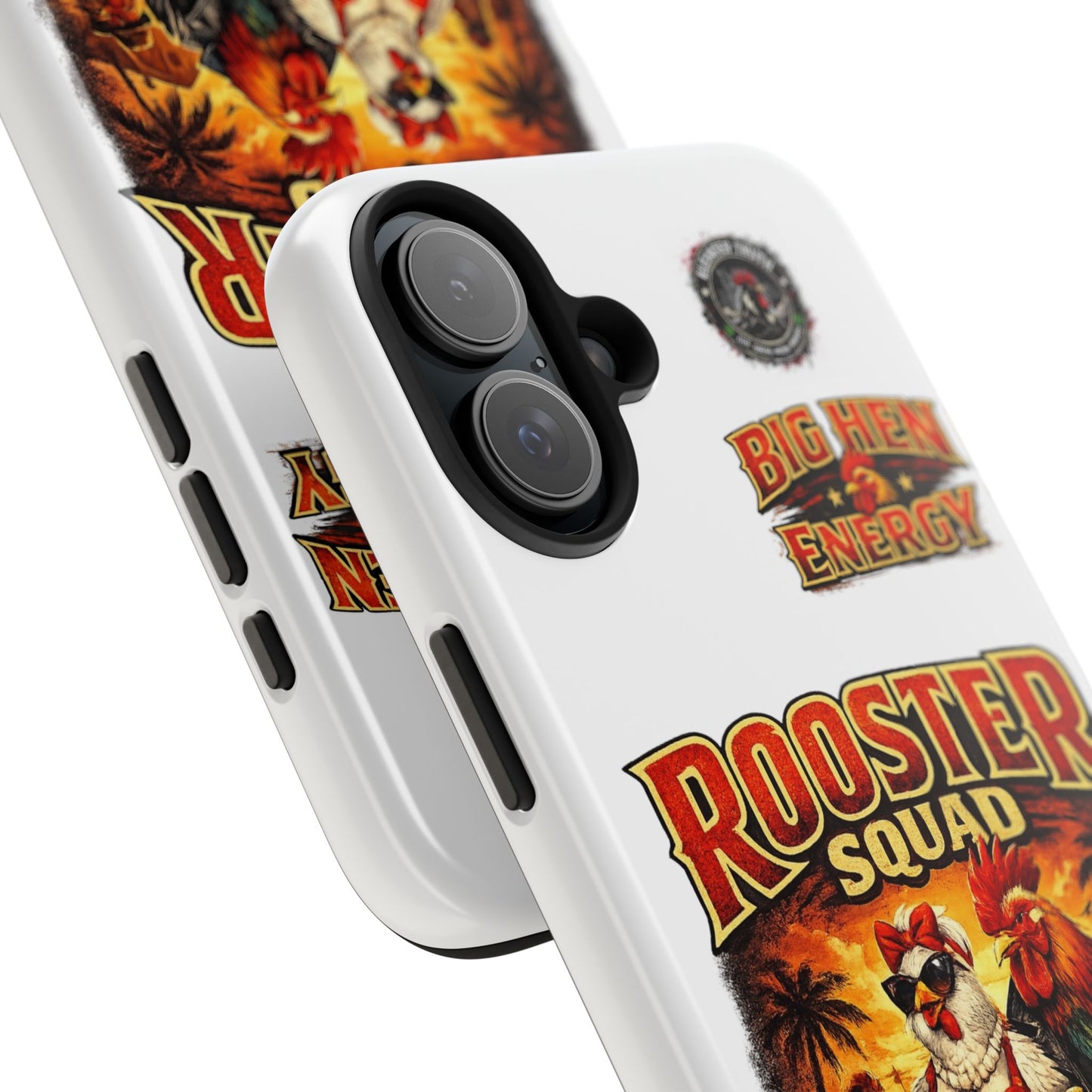 Rooster Squad Tough Phone Case – "Big Hen Energy" Retro Chicken Couple Design