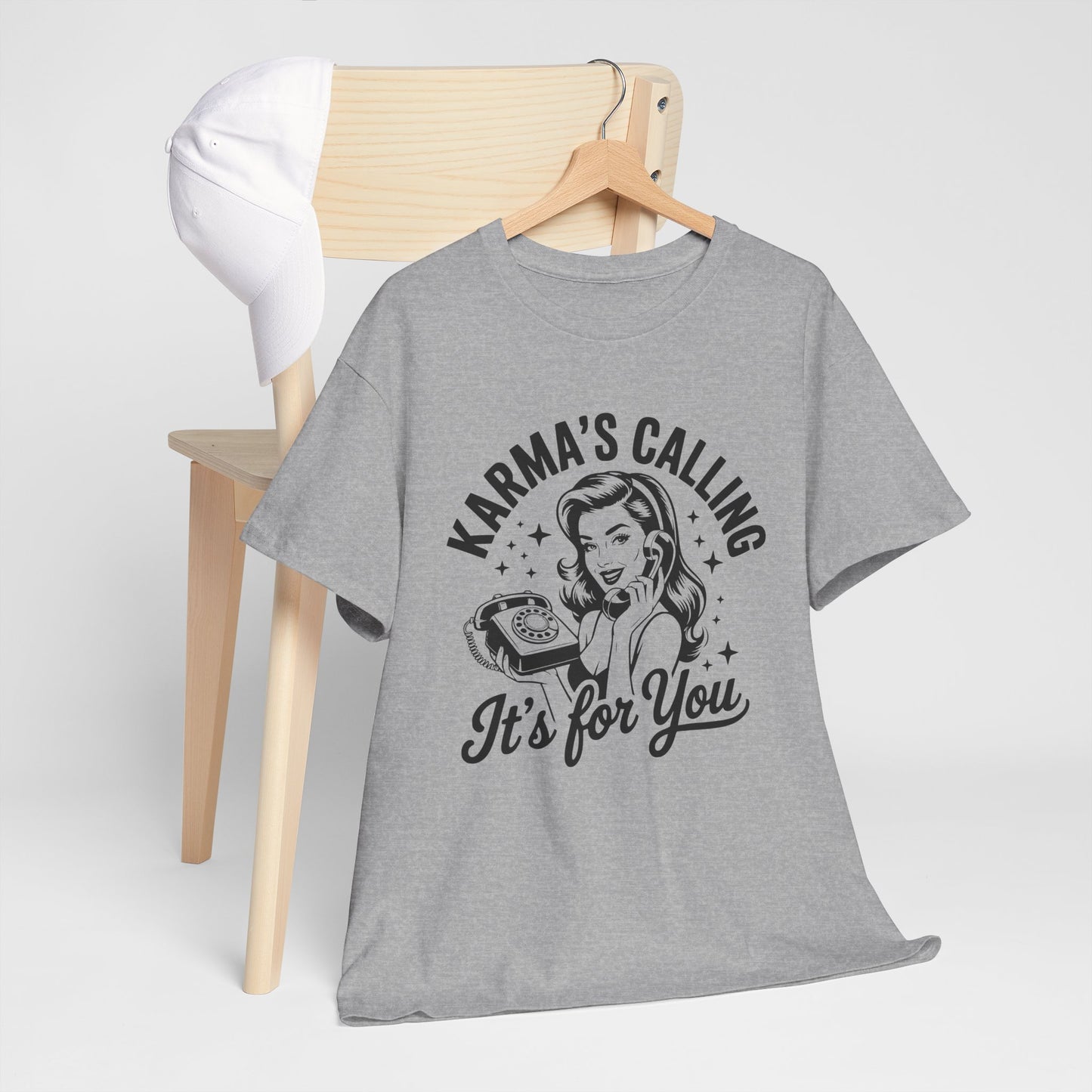 T‑Shirt — “Karma’s Calling, It’s for You” Retro Graphic Tee