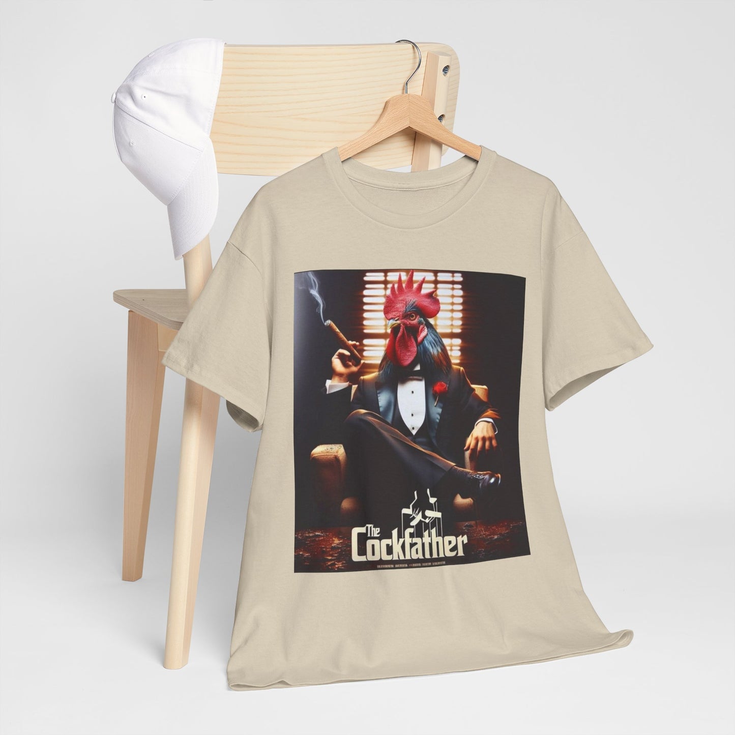 Cockfather Graphic Tee — Funny Rooster Mafia T-Shirt