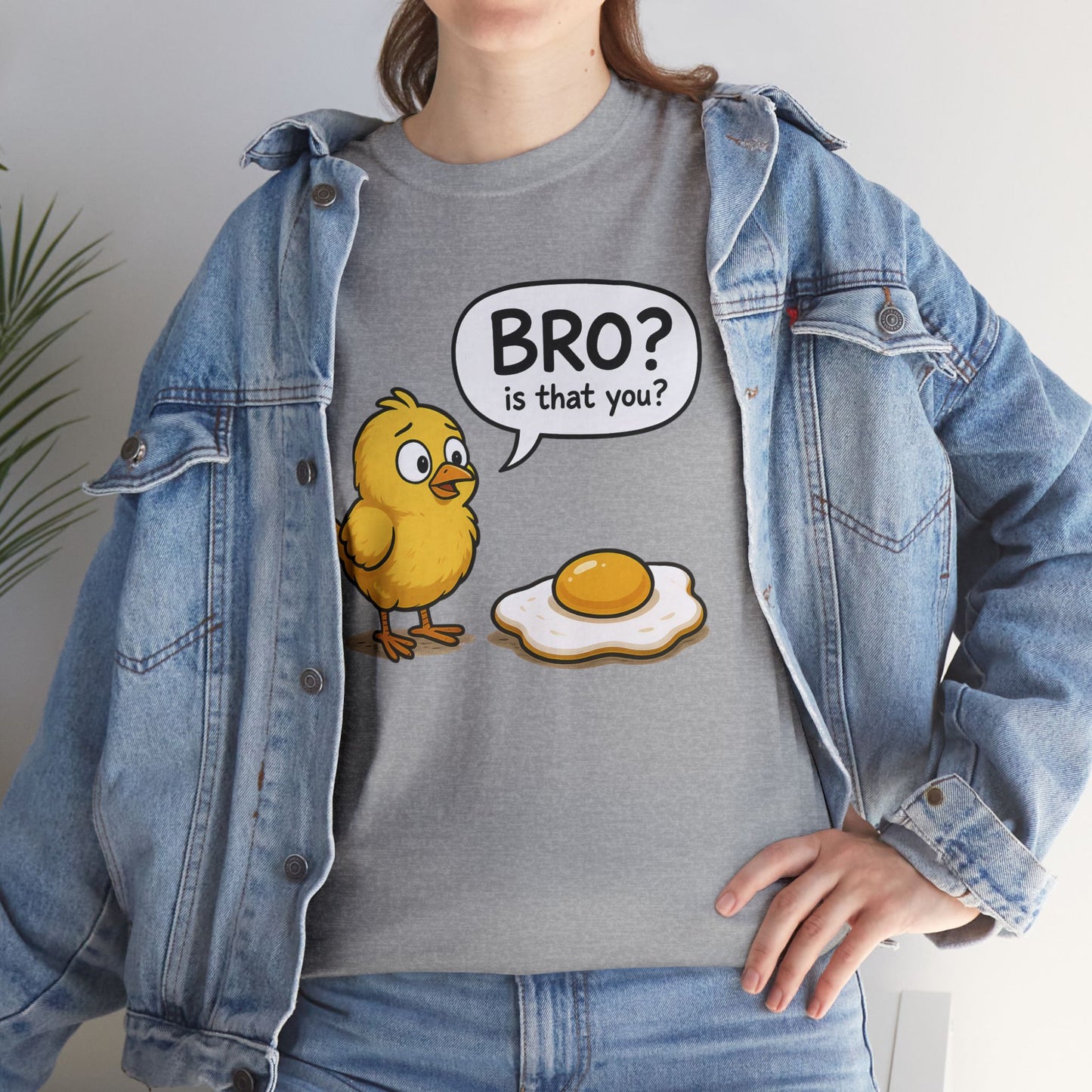 Funny Chick and Egg T‑Shirt — "Bro? Is That You?" Cute Novelty Tee