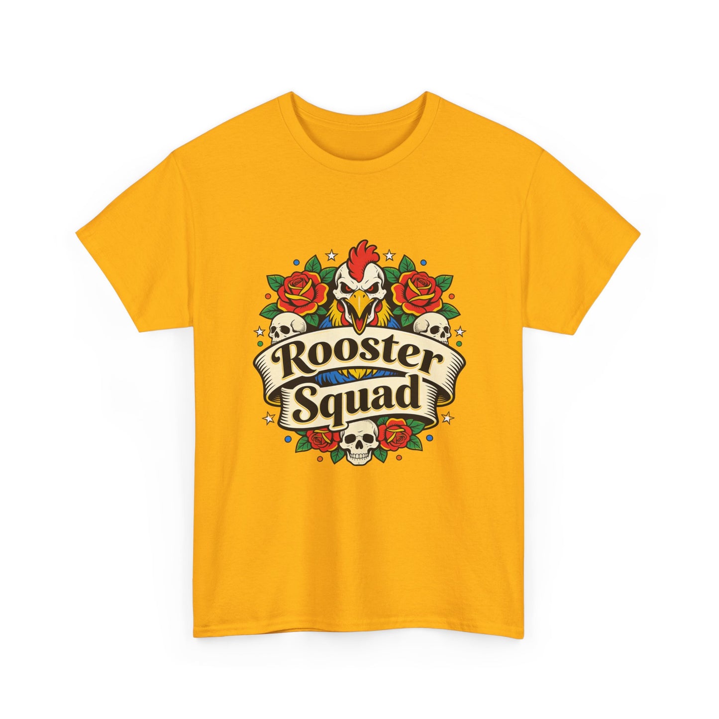 Rooster Squad T-Shirt — Vintage Tattoo Floral Rooster Tee