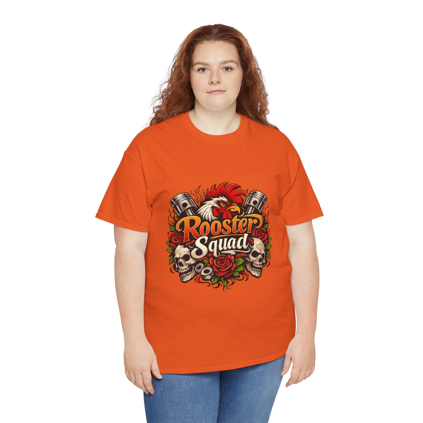 Rooster Squad Graphic Tee — Retro Skull & Pistons Vintage Motorcycle Shirt